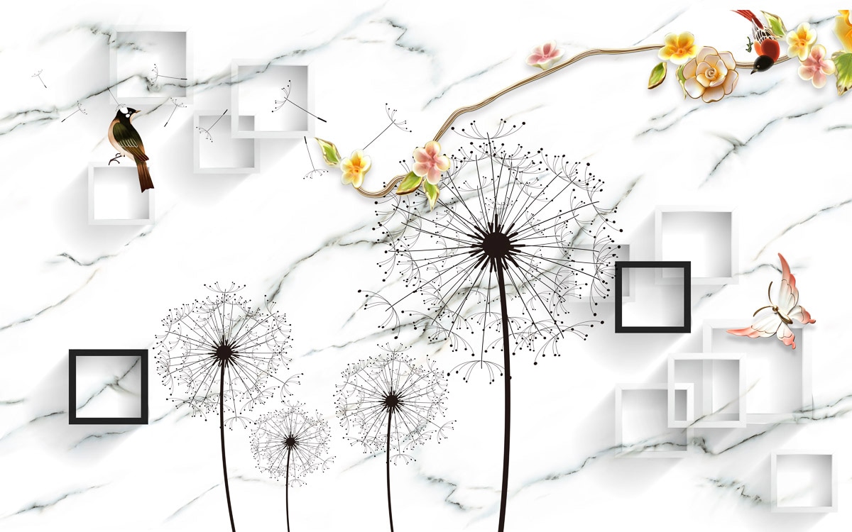 Papermoon Fototapete "Muster mit Pusteblume"