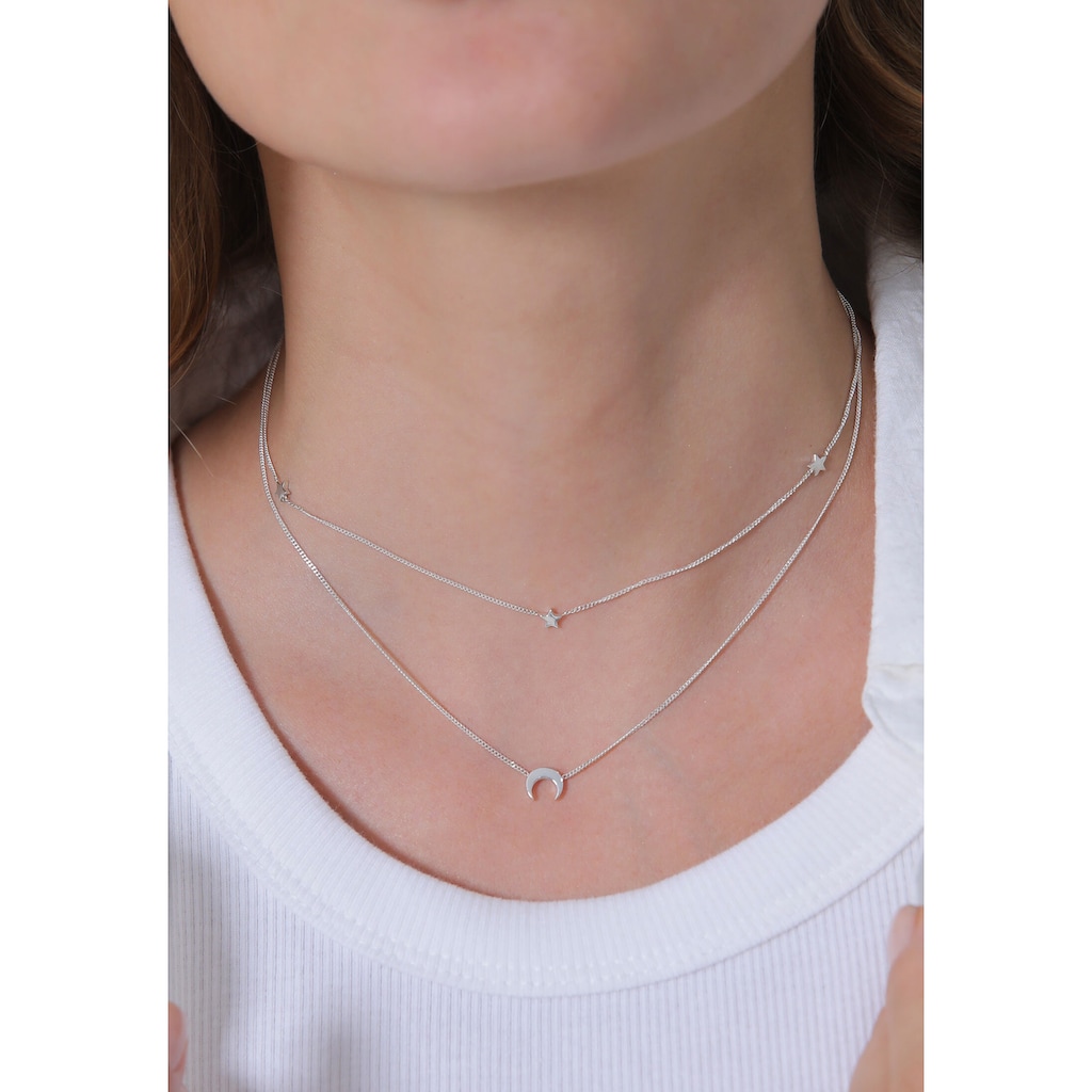 Elli Collier »Choker Layer Halbmond und Sterne 925er Silber«