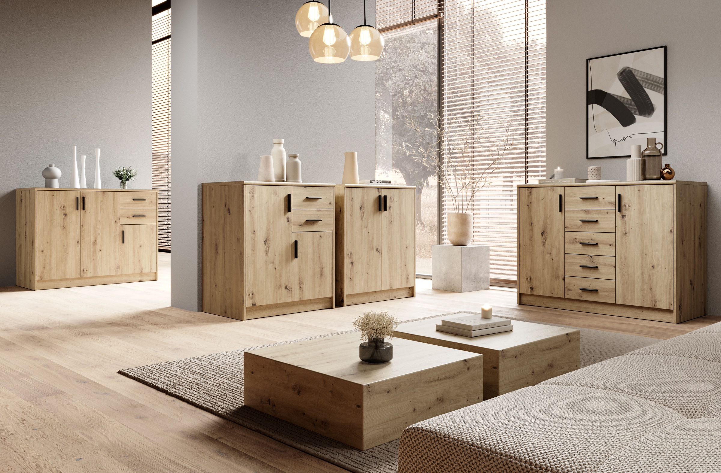 HBZ Sideboard »Nelly Kommode, BxHxT 74x86x50cm«, (1 St.), Breite 74cm, Einlegeböden verstellbar, foliert