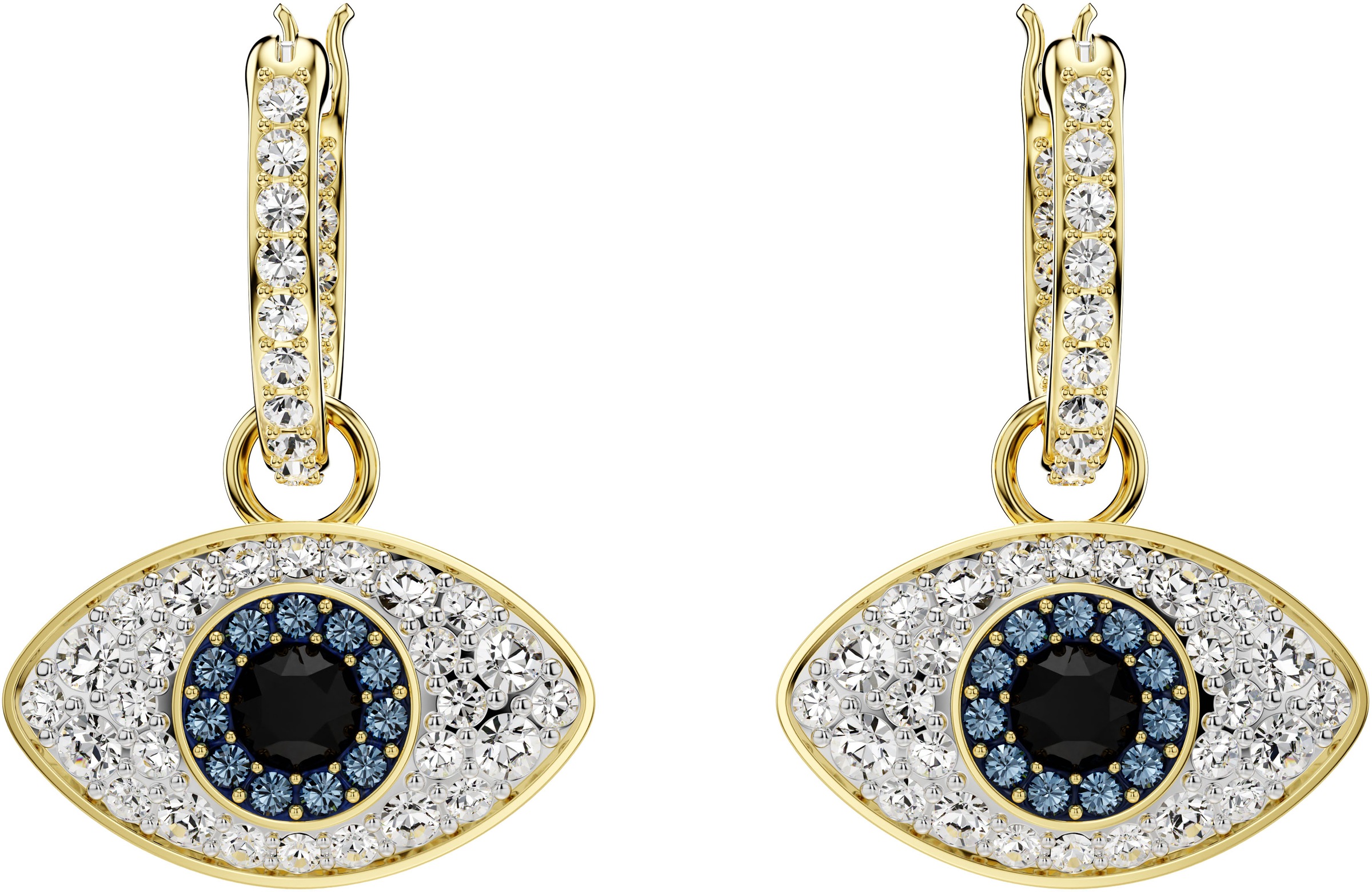 Swarovski Paar Creolen »Symbolica Böser Blick magisches Auge, 5416155, 5692163«, mit Swarovski® Kristall, Einhänger abnehmbar