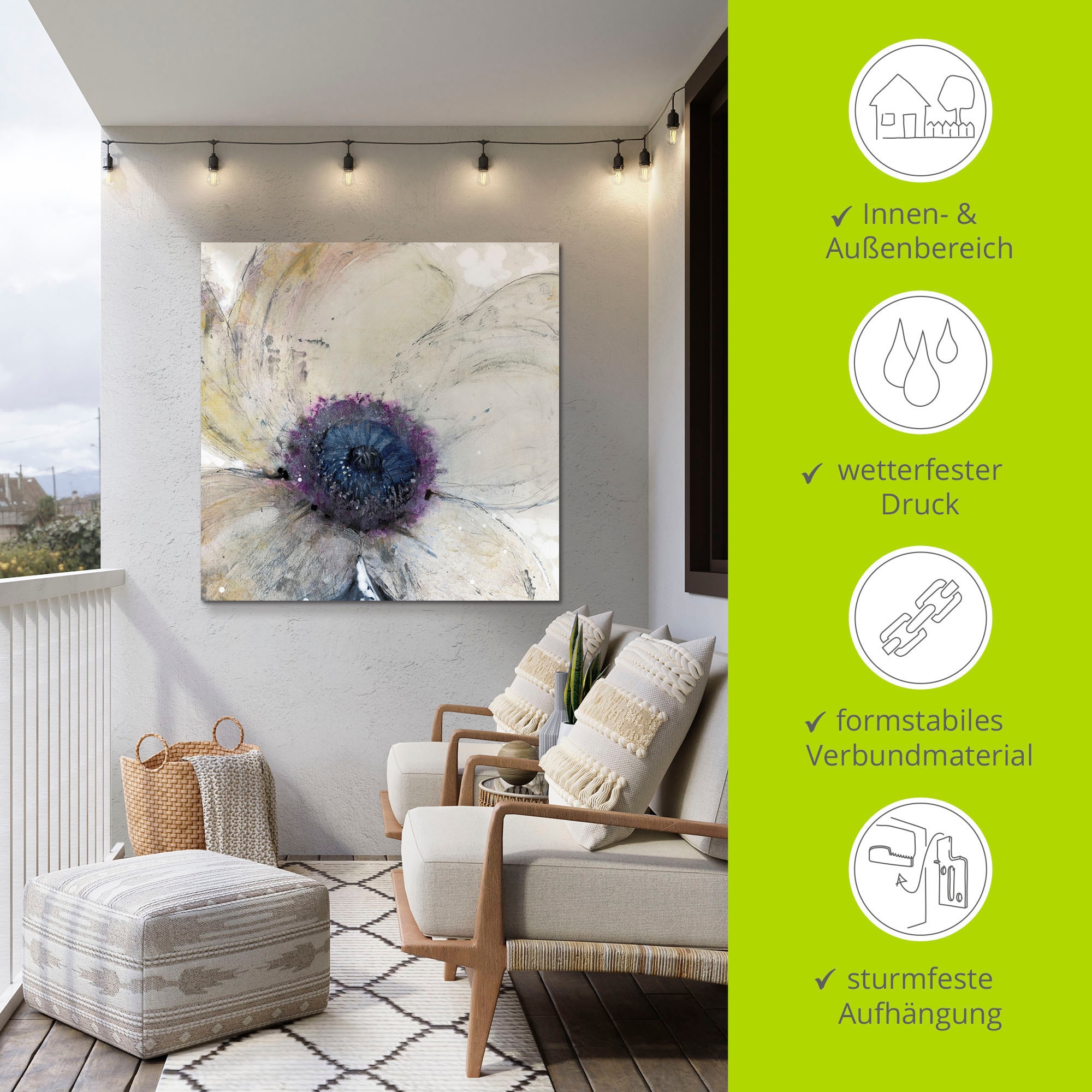 Artland paveikslas »Blumenfluss II« gėlės (1 St.) kaip Alubild Outdoorbild Paveikslas ant drobės Sienos lipdukai versch. dydžiai