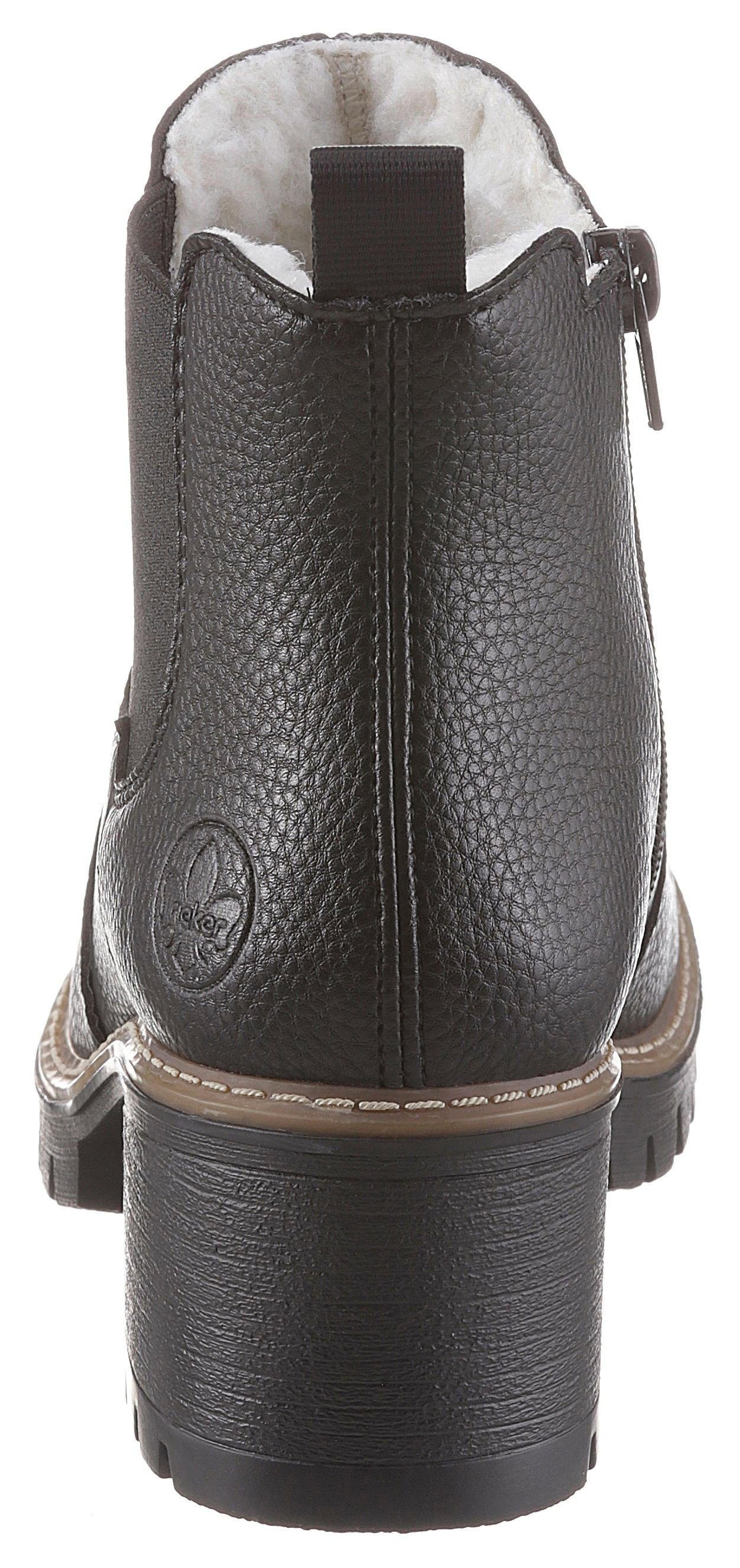 Rieker Chelseaboots, Stiefelette, Boots, Blockabsatz, mit Struktur am Obermaterial