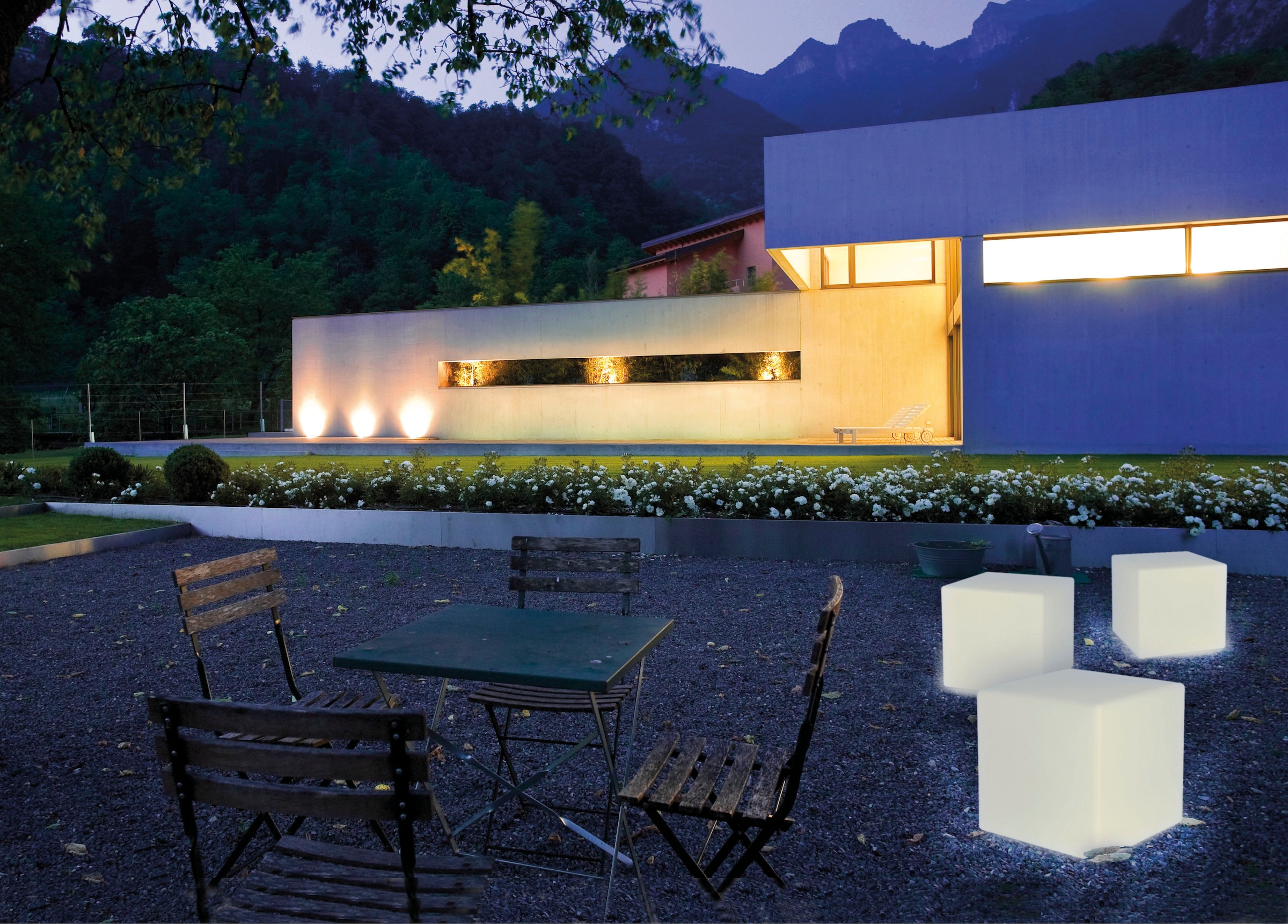 my home LED Solarleuchte »Elowyn, LED-Solar Würfelleuchte 30 cm«, Leuchtmittel LED-Modul | LED fest integriert, mit Erdspieß