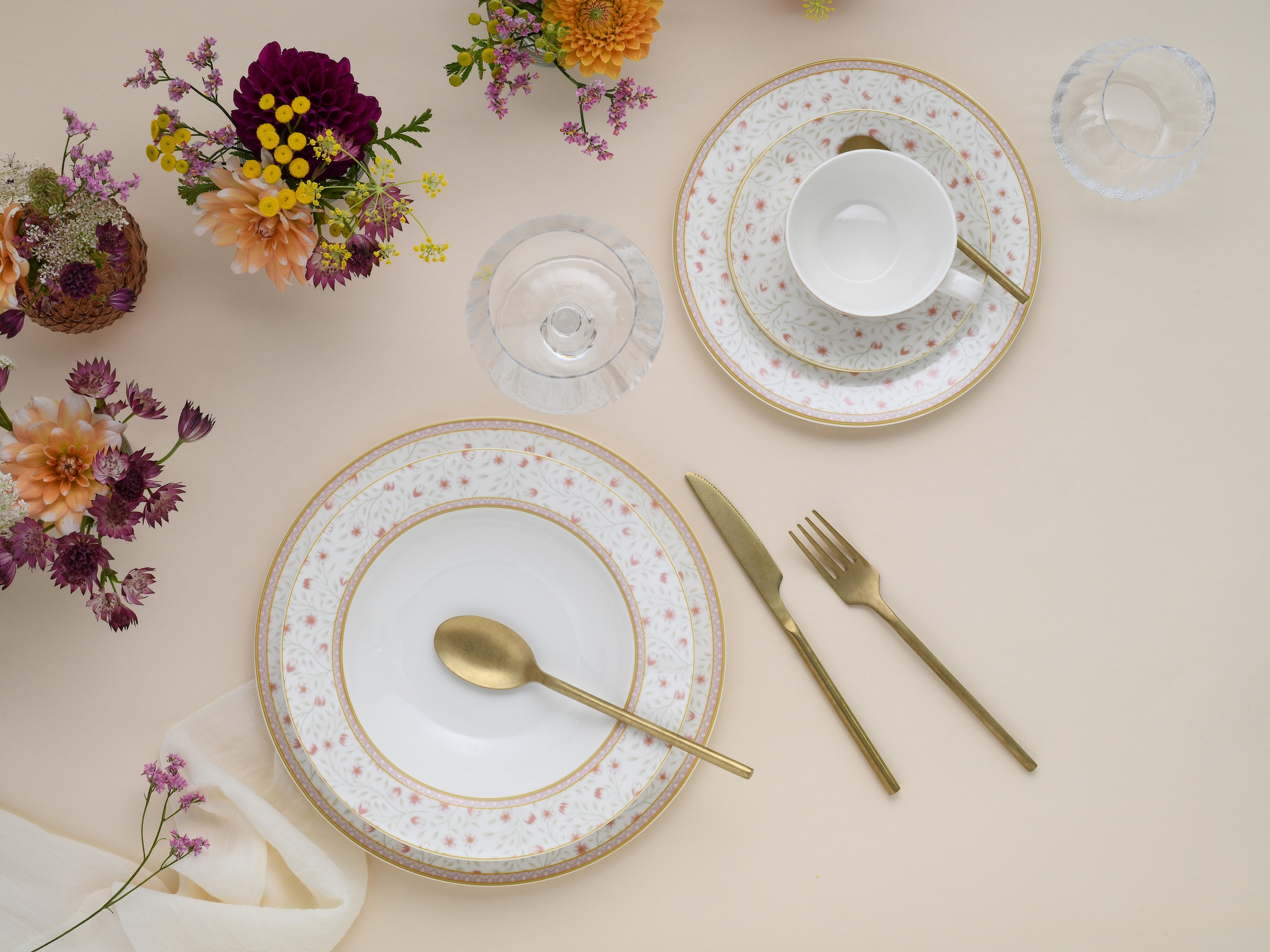 CreaTable Kombiservice »Emilia-Romagna, Kombi-Service 30-tlg«, (Set, 30 tlg.), Blumendekor