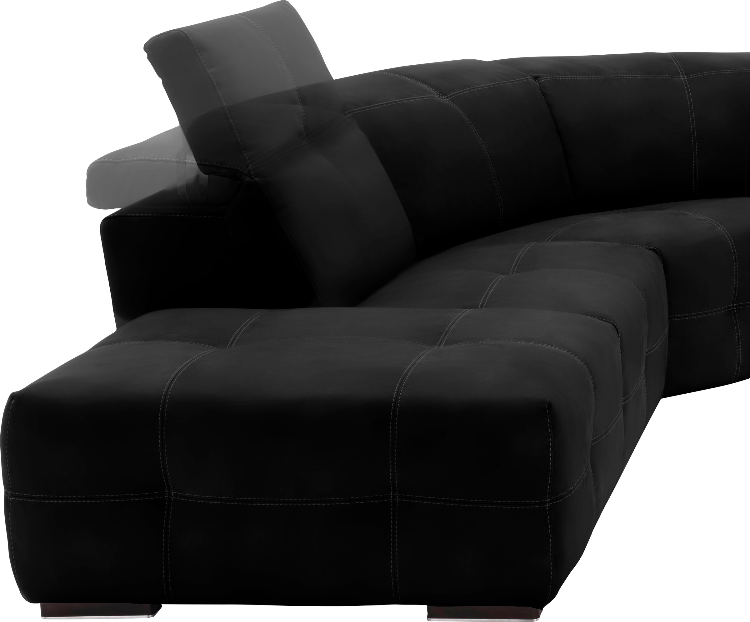 Ecksofa EGOITALIANO "Sauvanne, Designsofa der Extraklasse, elegant und bequem", grau (smoke), B:300cm H:100cm T:274cm, Leder »BULL« (echtes Rindsleder). Geschliffenes, pigmentiertes und behandeltes Rindsleder mit einer Dicke von 1, 3-1, 5 mm. Dieses Leder 7