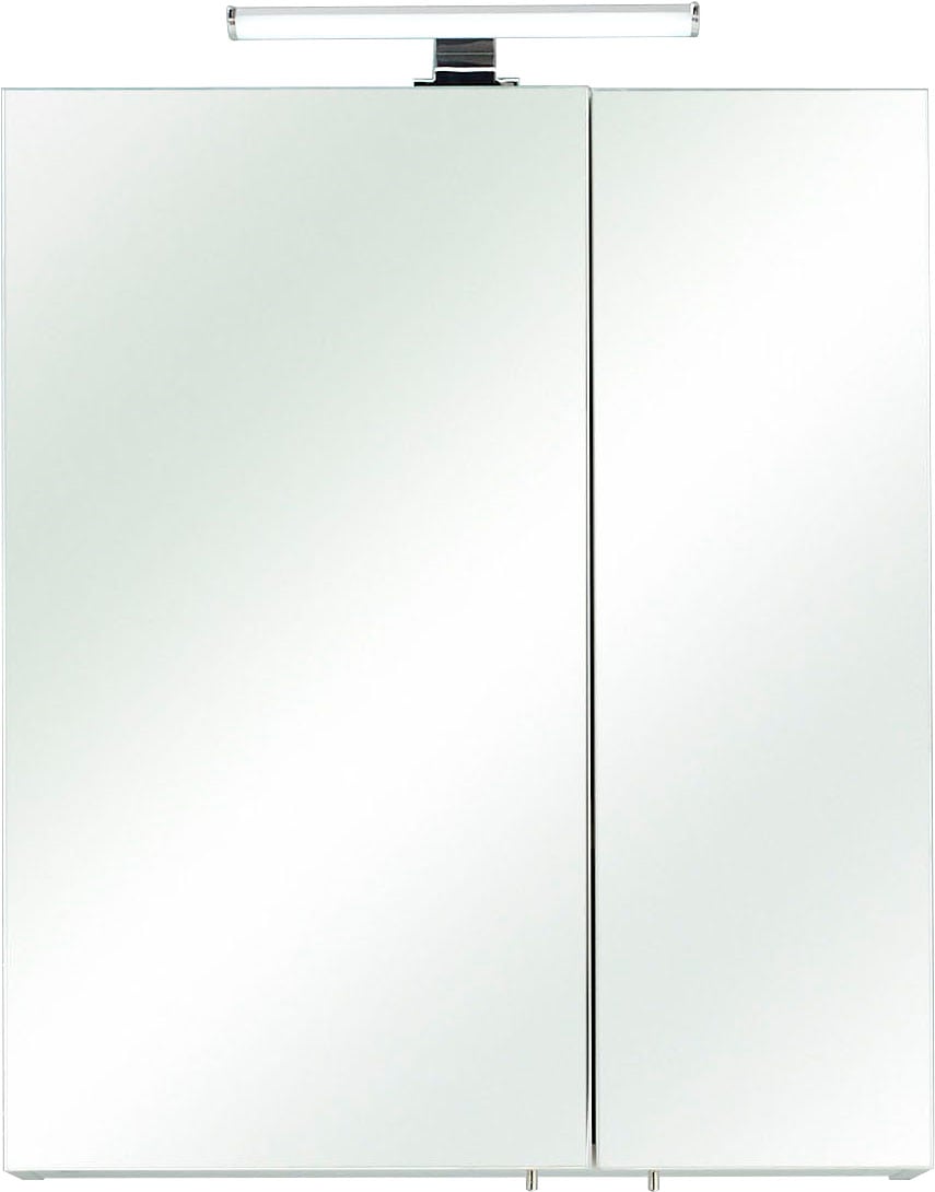 PELIPAL Spiegelschrank 936«, kaufen 60 Breite LED- Beleuchtung, | 2-türig, Schalter-/Steckdosenbox »Quickset BAUR cm