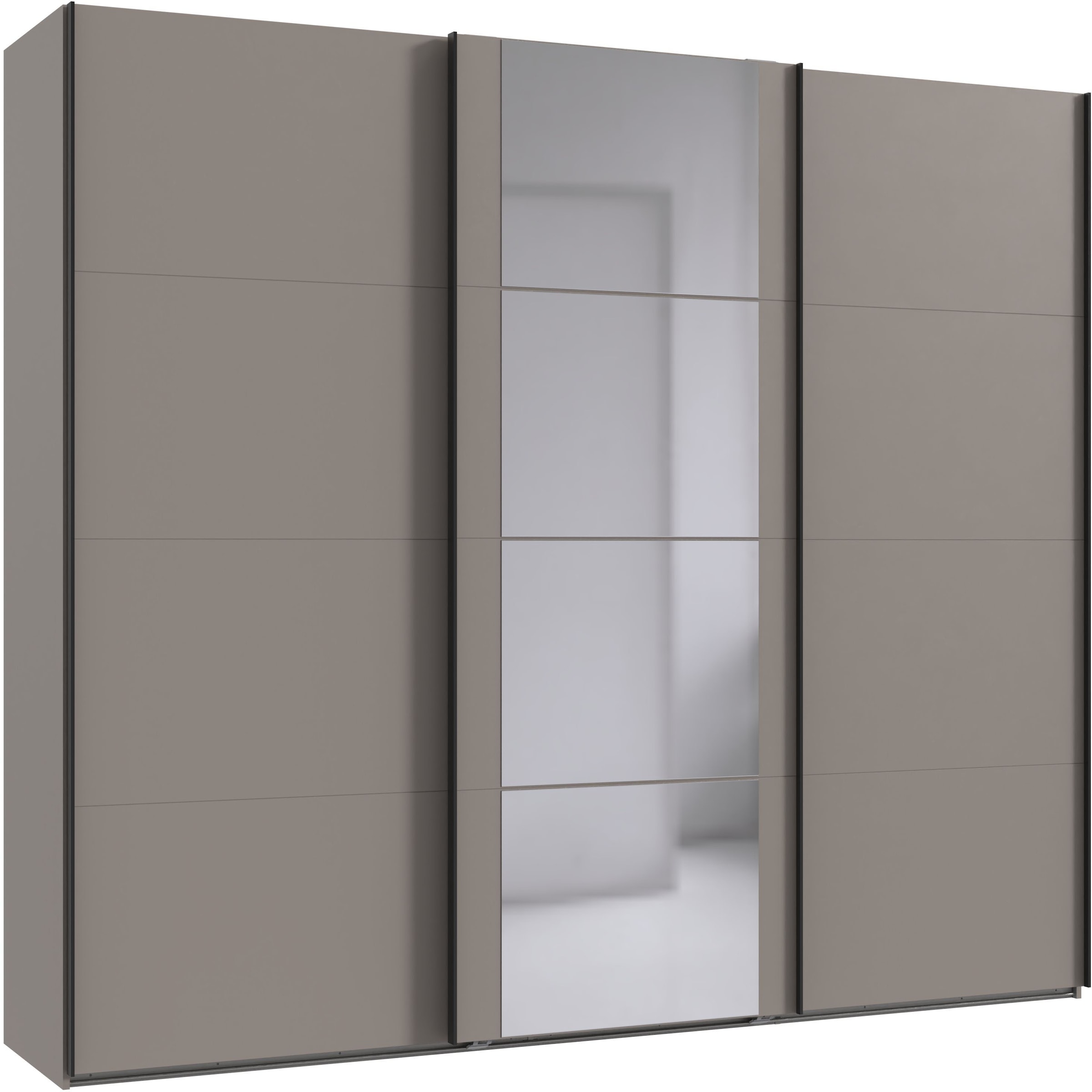 Schwebetürenschrank WIMEX, B:270cm H:236cm T:64cm, schwarz, Schränke, "Bern Schiebetürenschrank TOPSELLER", Schrank mit zusätzlicher