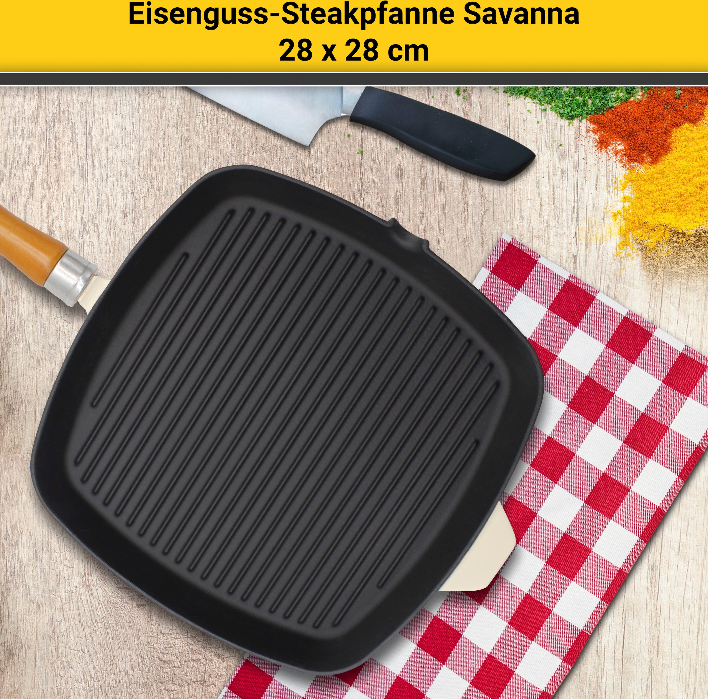 Krüger Steakpfanne »Savanna«, Eisen, cm, BAUR 28x28 Induktion bestellen 