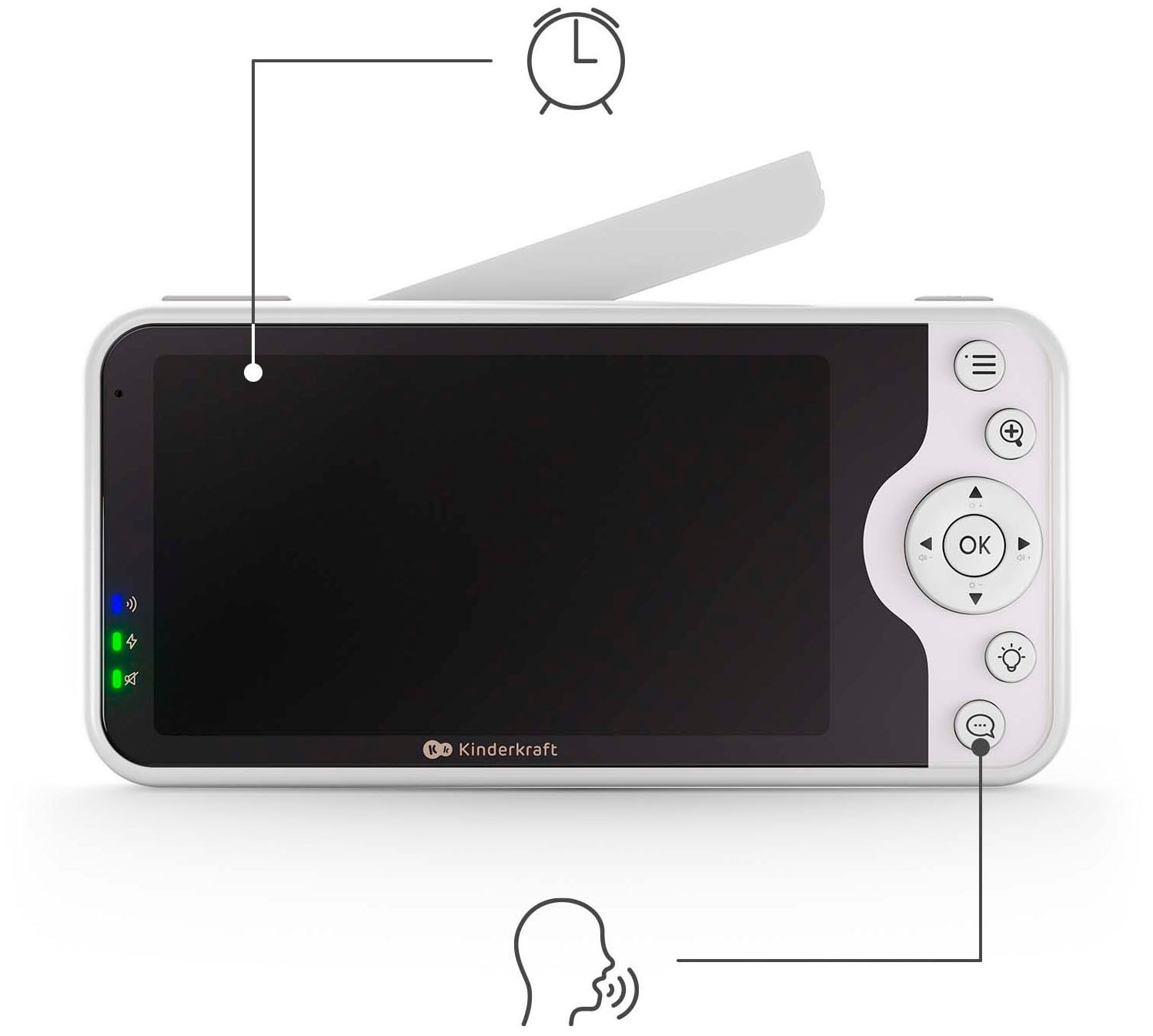 Kinderkraft Video-Babyphone »NITEEYE GLOW« Set, 2 tlg. mit Nachtlicht