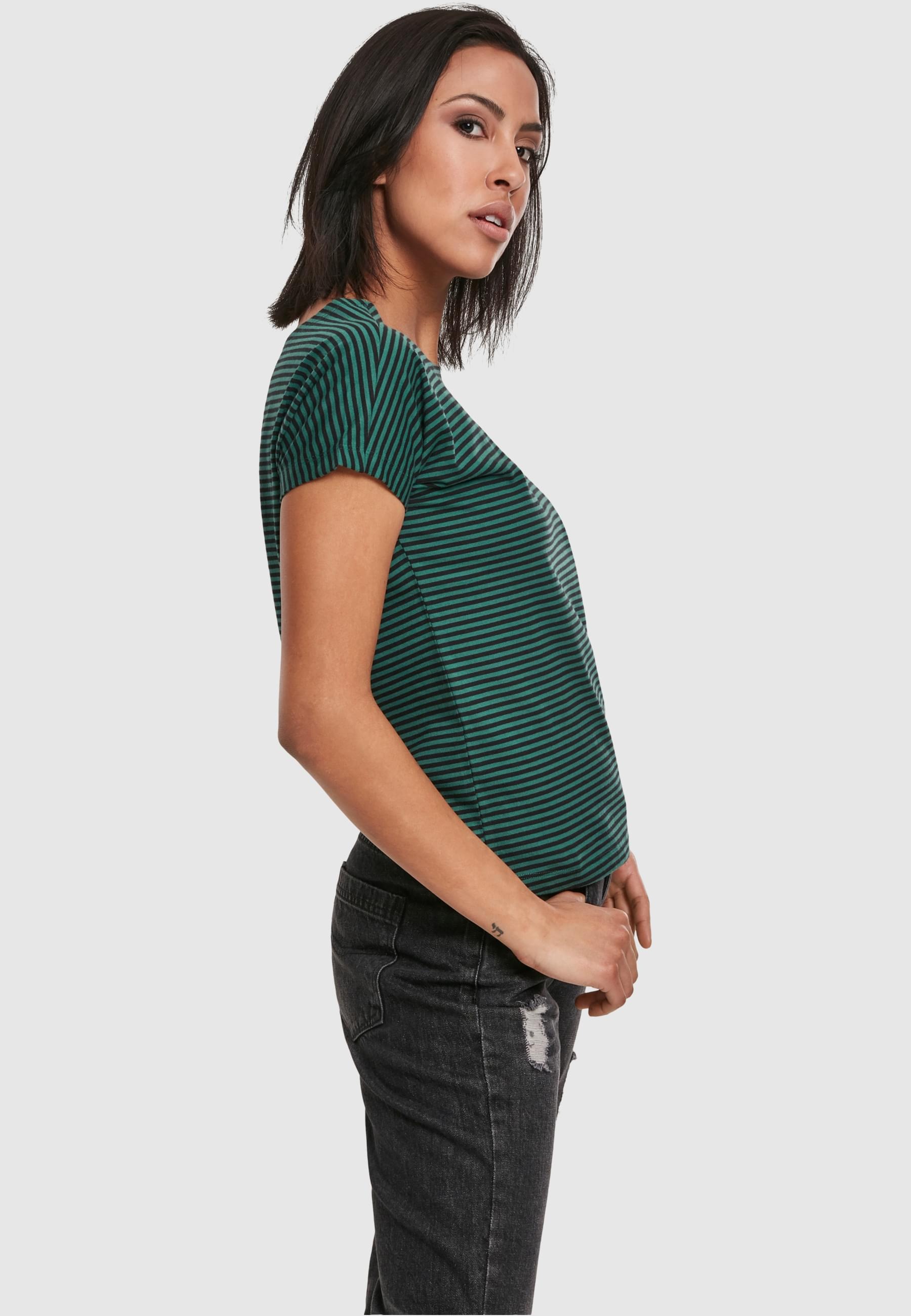 URBAN CLASSICS Kurzarmshirt »Urban Classics Damen Ladies Yarn Dyed Baby Stripe Tee«, (1 tlg.)