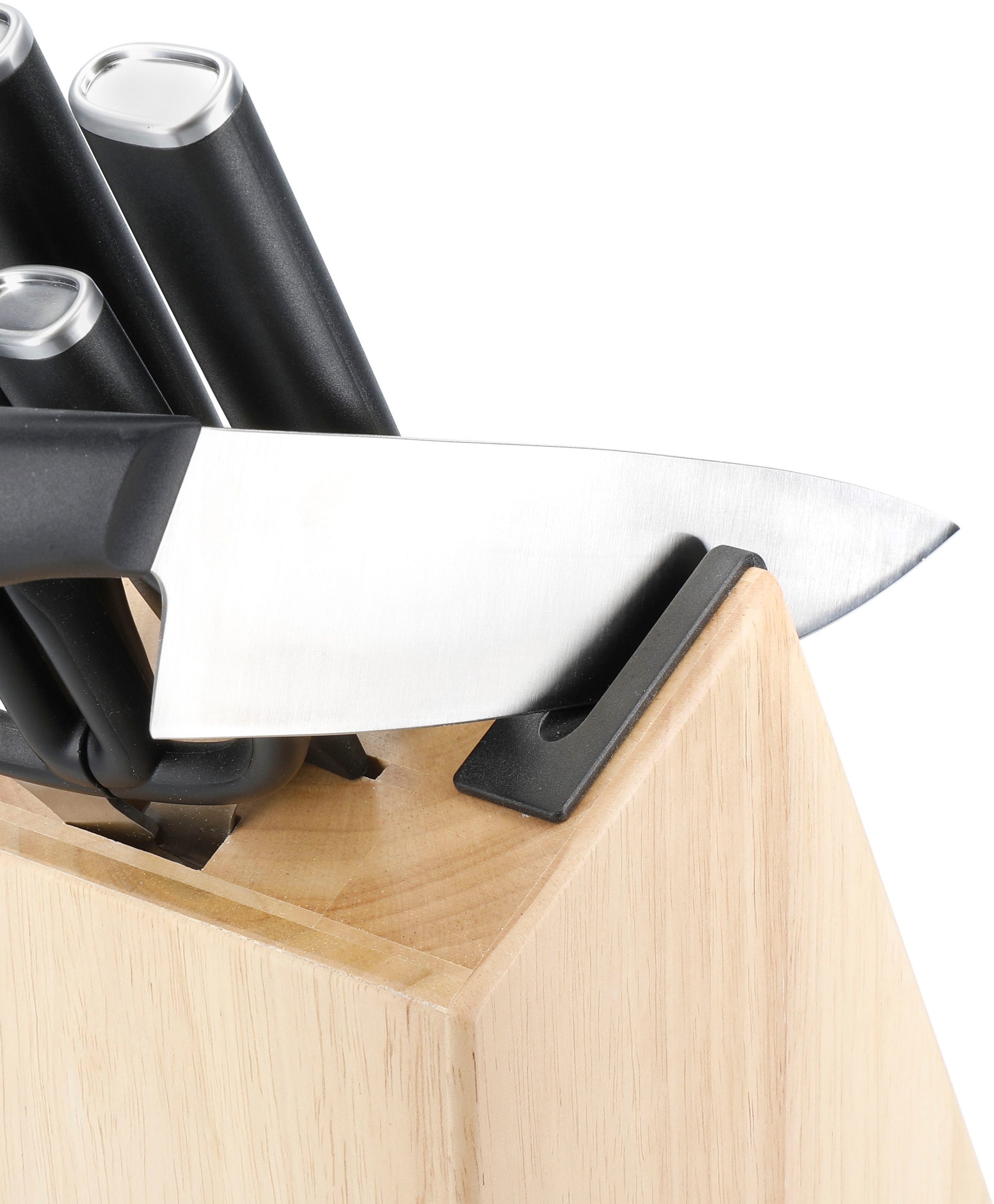 KitchenAid Messerblock "Classic" 6 Stk. Messer aus japanischem Kohlenstoffstahl, inkl. integri. Messerschärfer