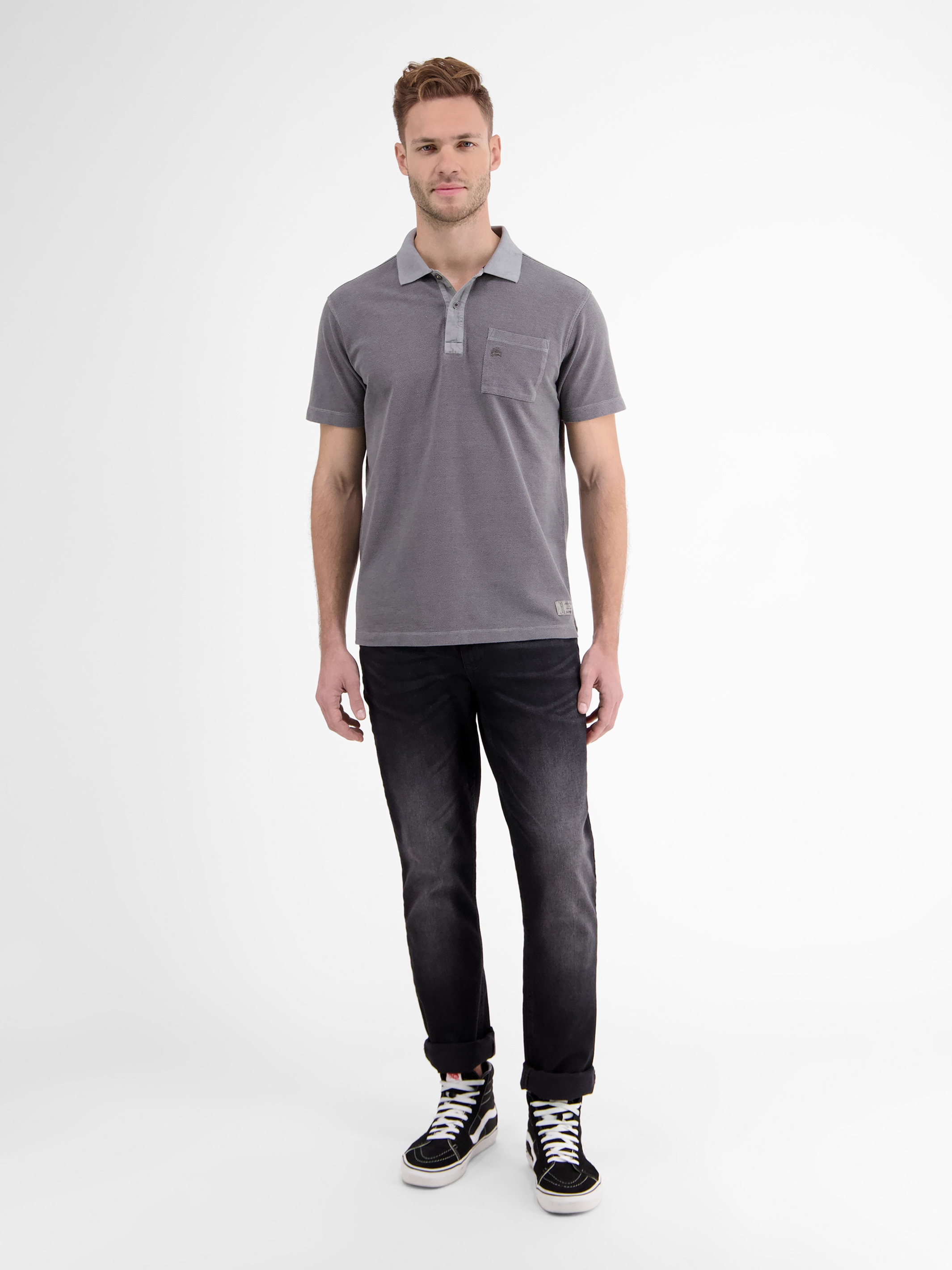 LERROS Poloshirt "LERROS Poloshirt in Two-Tone-Piqué"