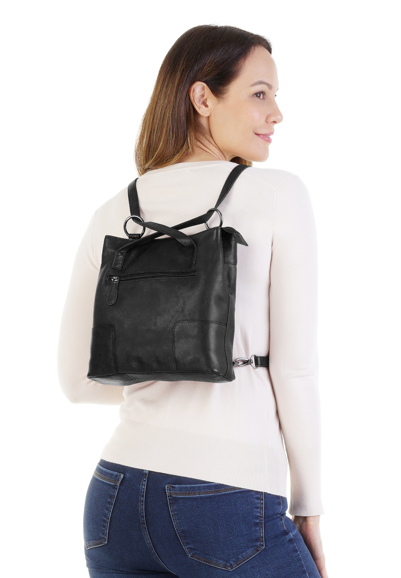 Cluty Cityrucksack, echt Leder