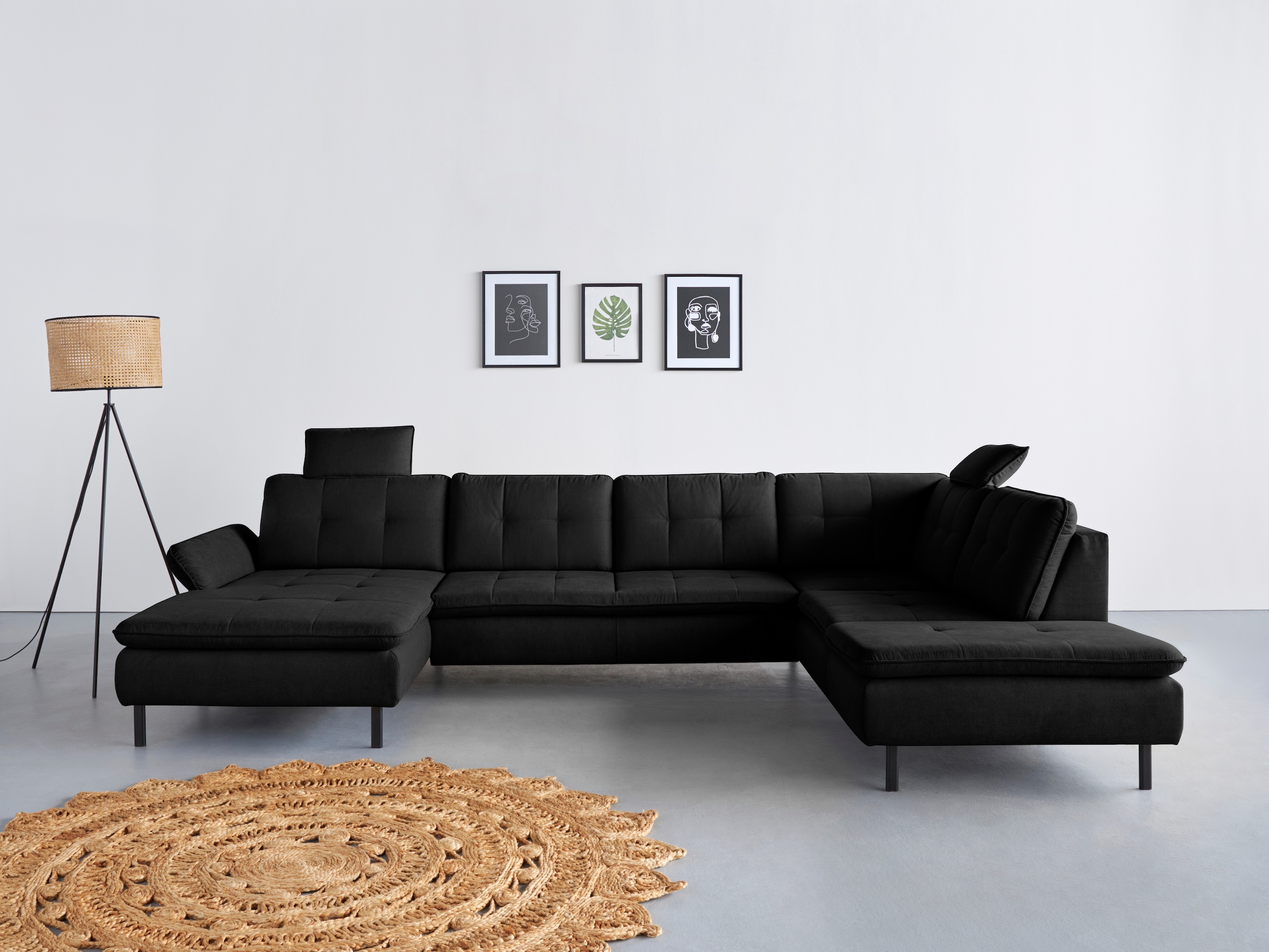 Home affaire Wohnlandschaft "Birkholm U-Form" Armlehnverstellung, auch in E günstig online kaufen