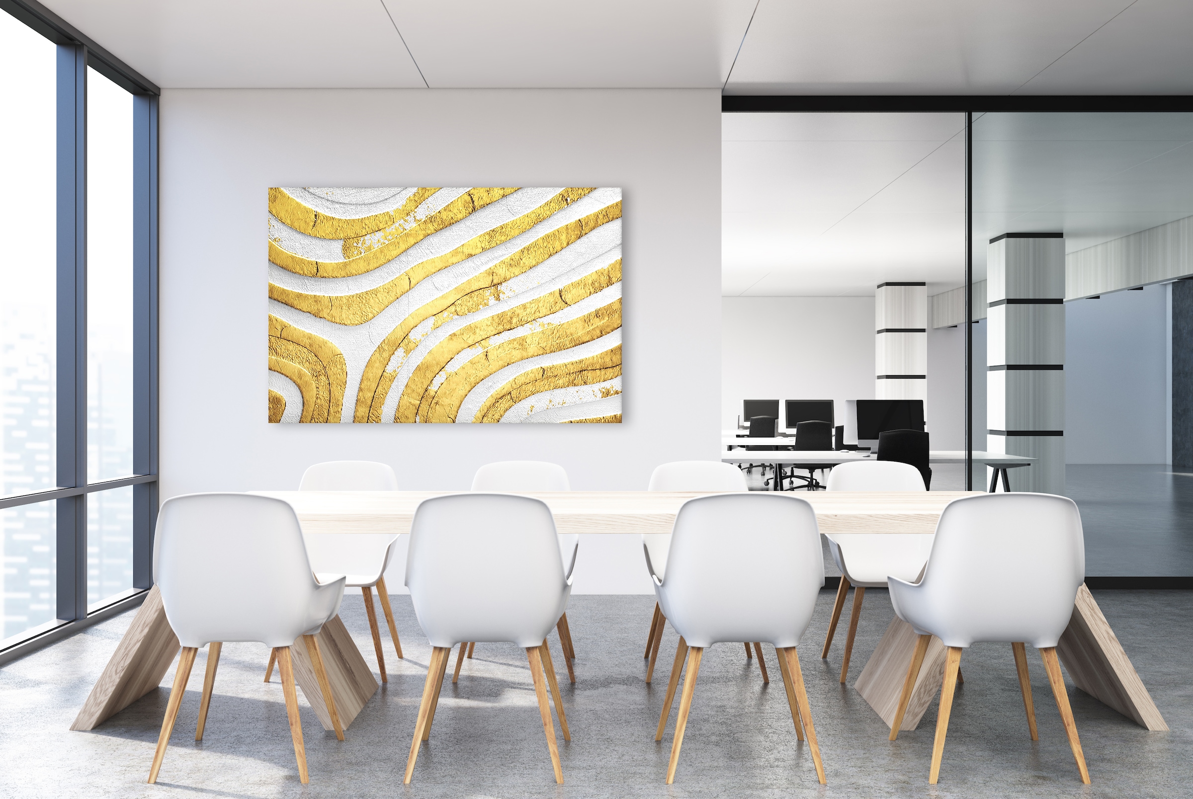 queence Leinwandbild "White and Gold" Abstrakt 1 Stk. tlg. mit sehr guten S günstig online kaufen