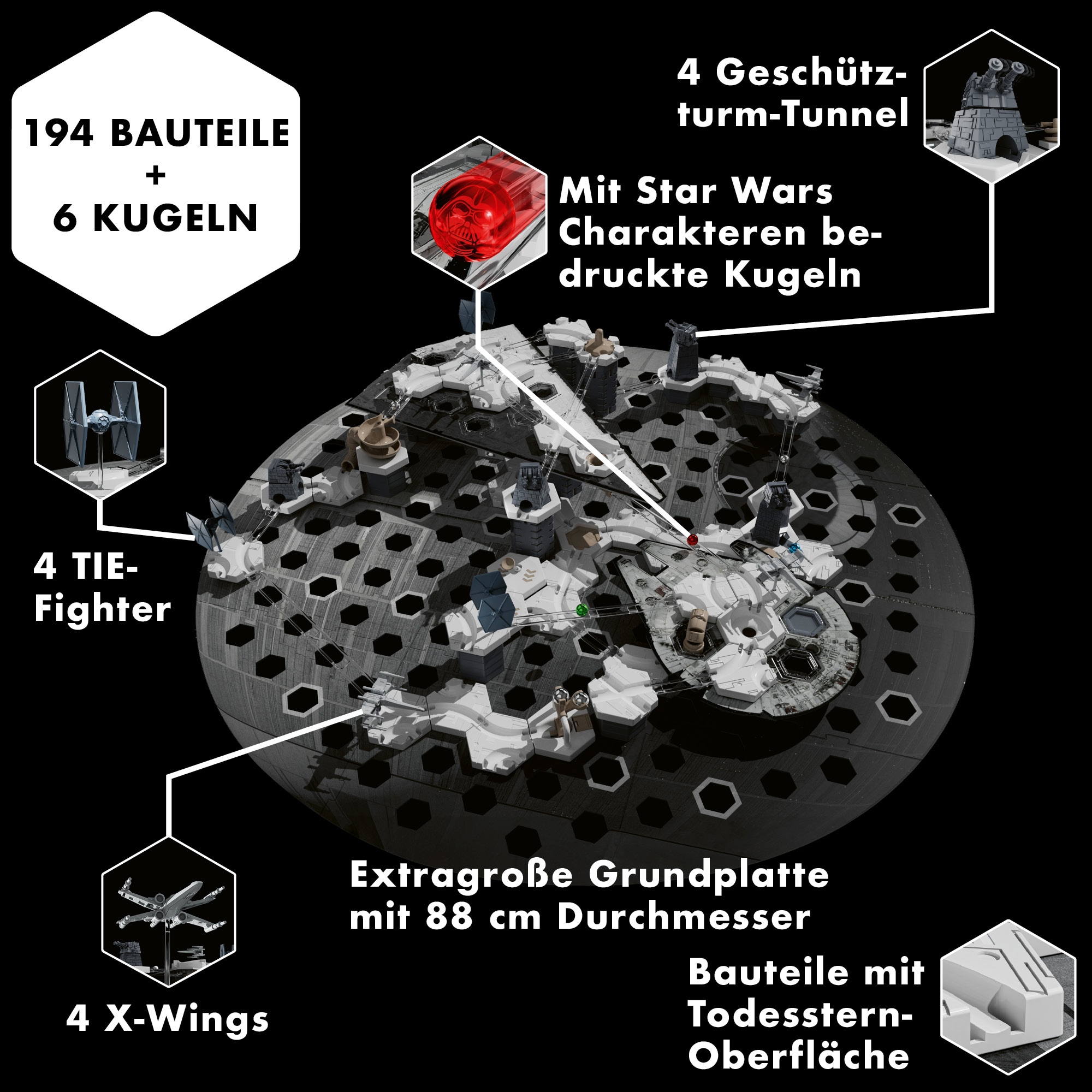 Ravensburger Kugelbahn-Bausatz »GraviTrax Star Wars Action-Set Deathstar« Made in Europe