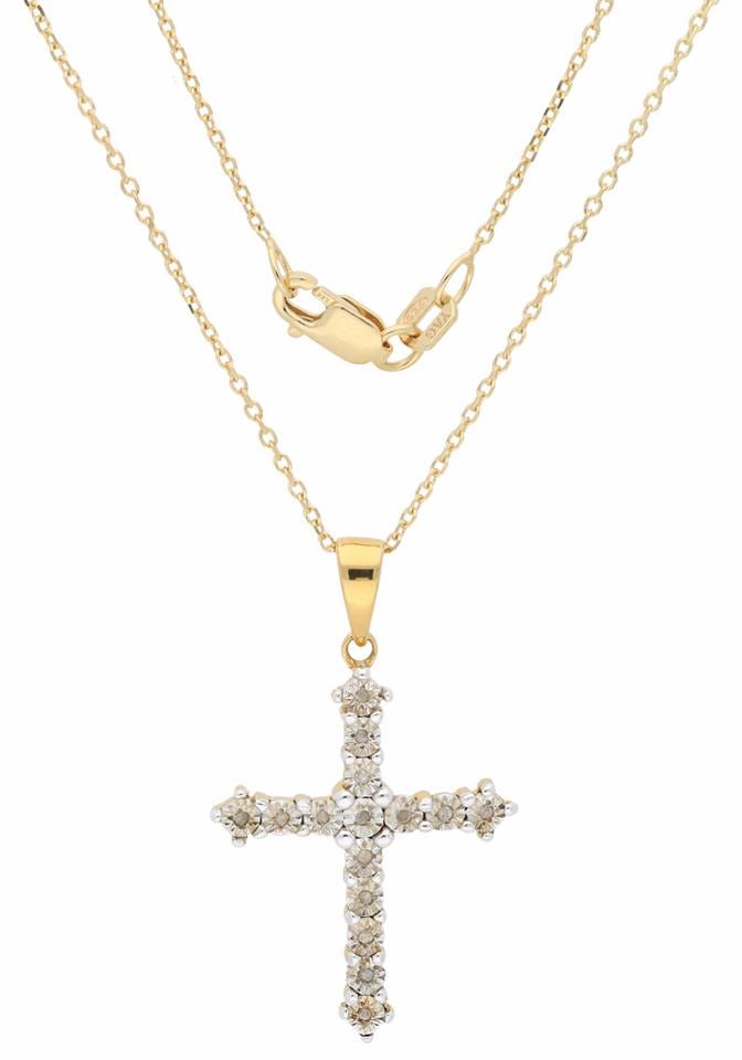 Firetti Kreuzkette »Schmuck Geschenk, Kreuz glitzernd«, mit Diamanten für  bestellen | BAUR