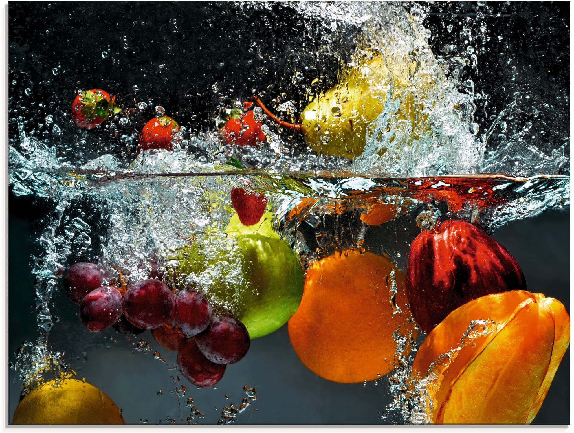 Artland Glasbild "Spritzendes Obst auf dem Wasser" Lebensmittel 1 Stk. tlg. in verschiedenen Größen
