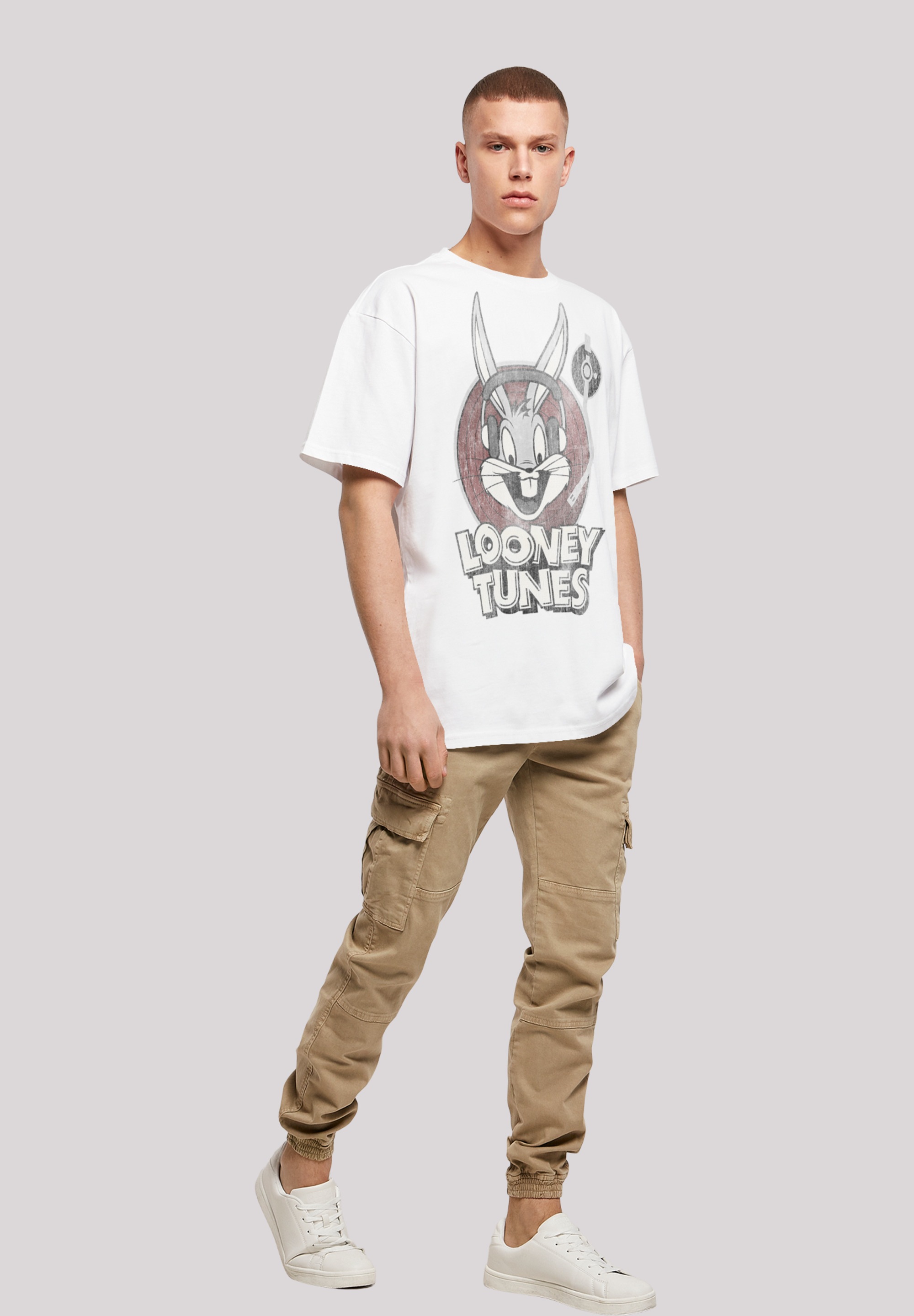 F4NT4STIC Kurzarmshirt »F4NT4STIC Herren Looney Tunes Bugs Bunny with Heavy Oversize Tee«, (1 tlg.)