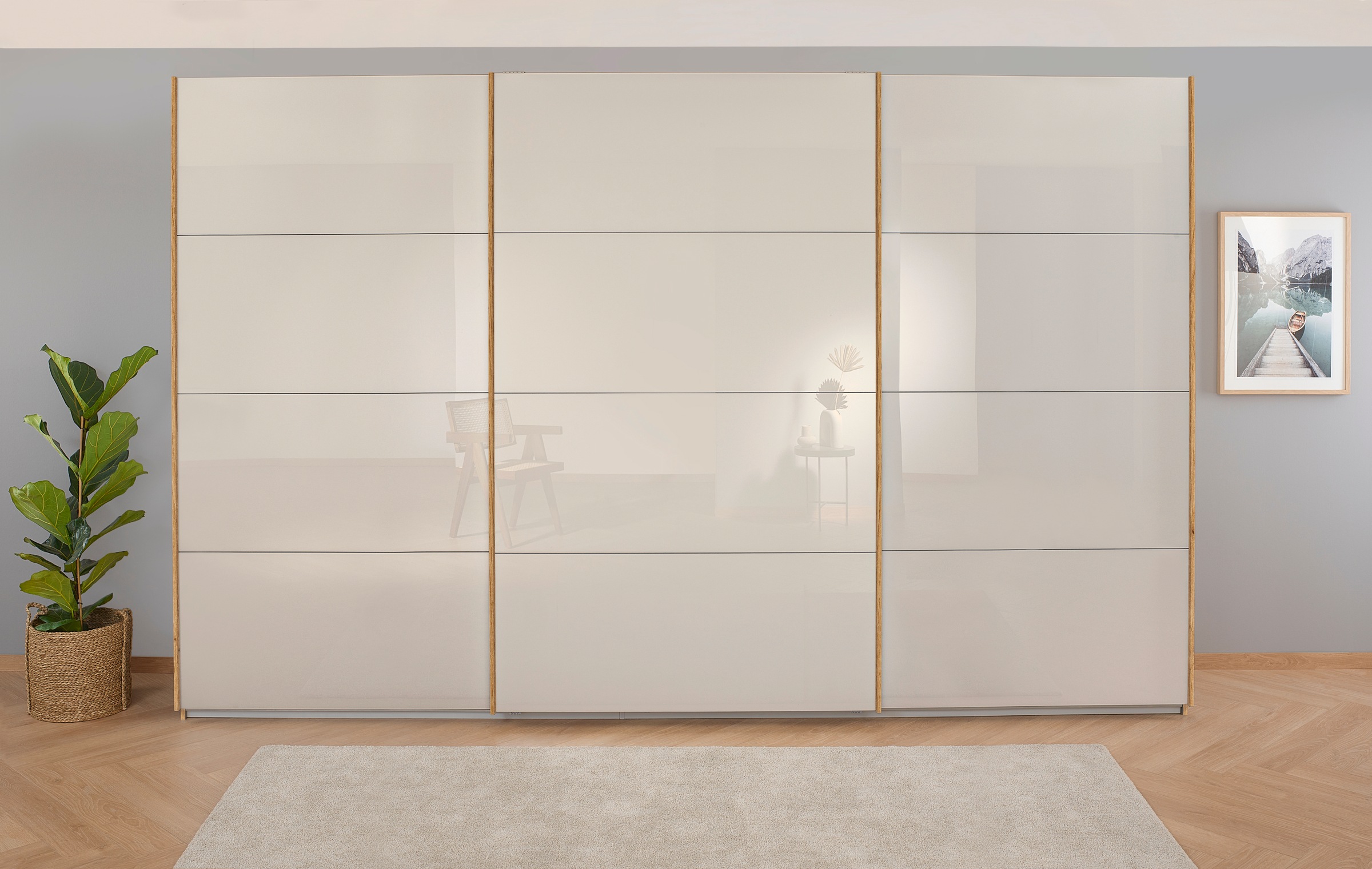 rauch Schwebetürenschrank »Koluna«, Glasfront, inkl. 2 Innenschubladen sowie extra Böden