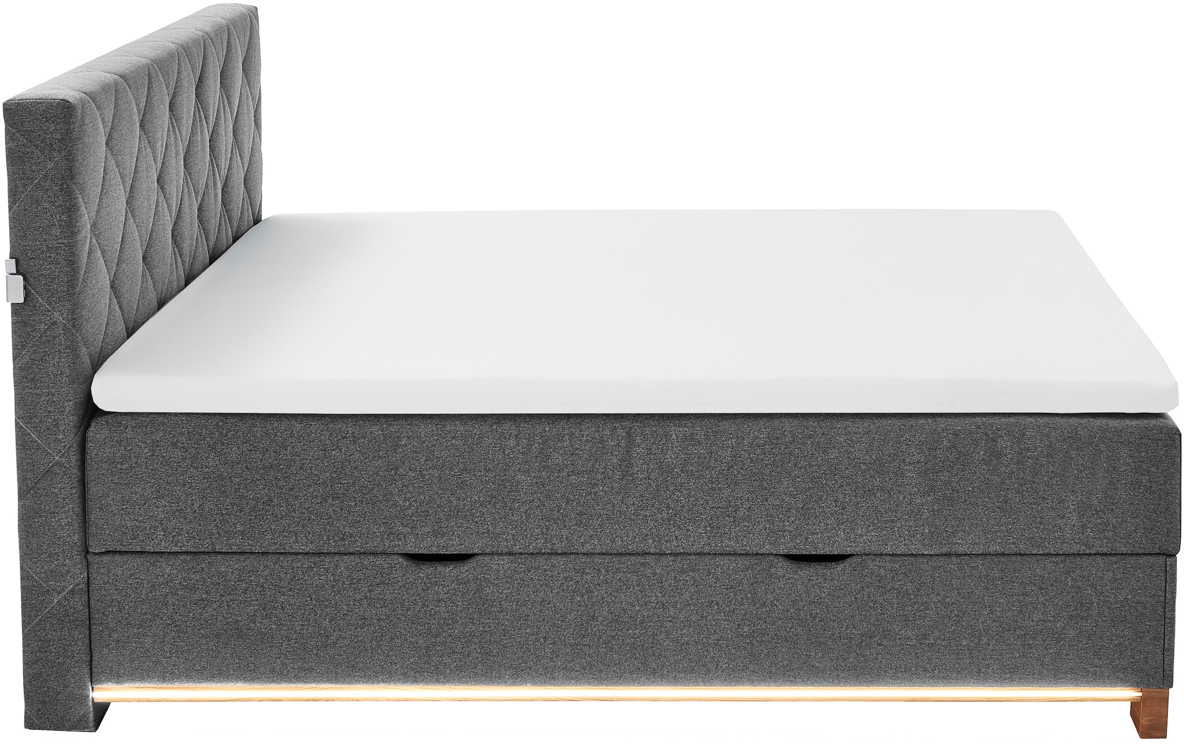 meise.möbel Boxspringbett »Messina«, inkl. Bettkasten, LED-Beleuchtung und Topper