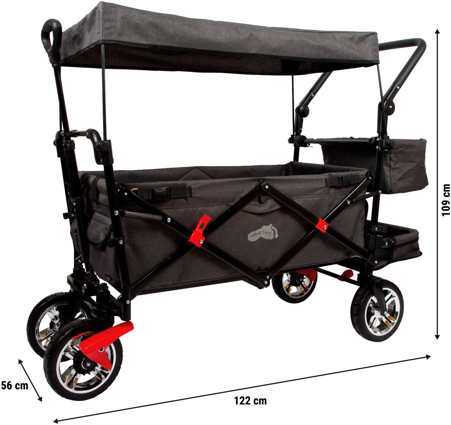 Small Foot Bollerwagen »Bollerwagen mit Dach« mit Regencover, faltbar