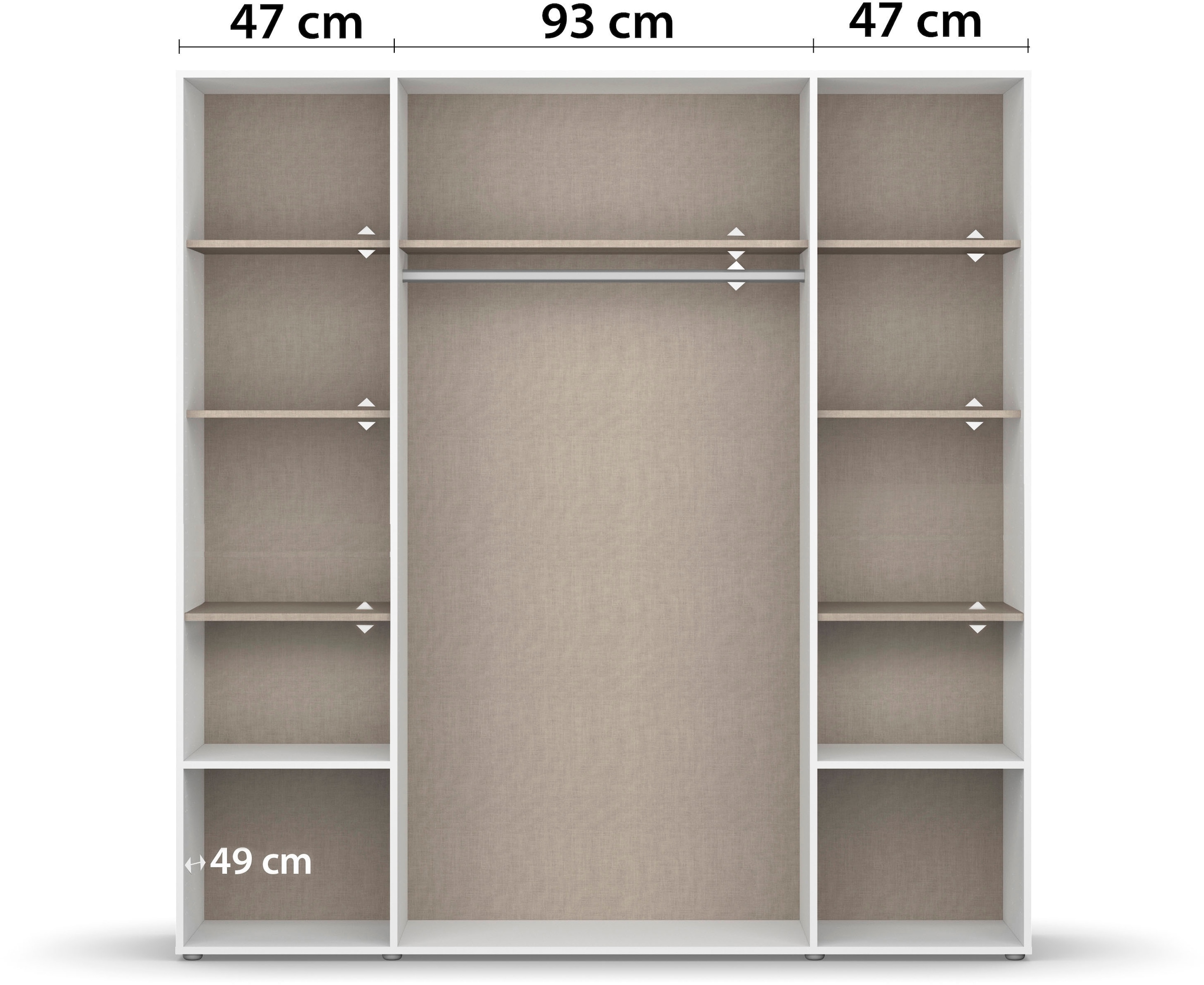 rauch Drehtürenschrank »Kleiderschrank Schrank Garderobe Wäscheschrank NAGATA mit Spiegel«, (in 3 verschiedenen Ausstattungen BASIC/CLASSIC/PREMIUM), und Schubladen sowie Stangengriffen TOPSELLER MADE IN GERMANY