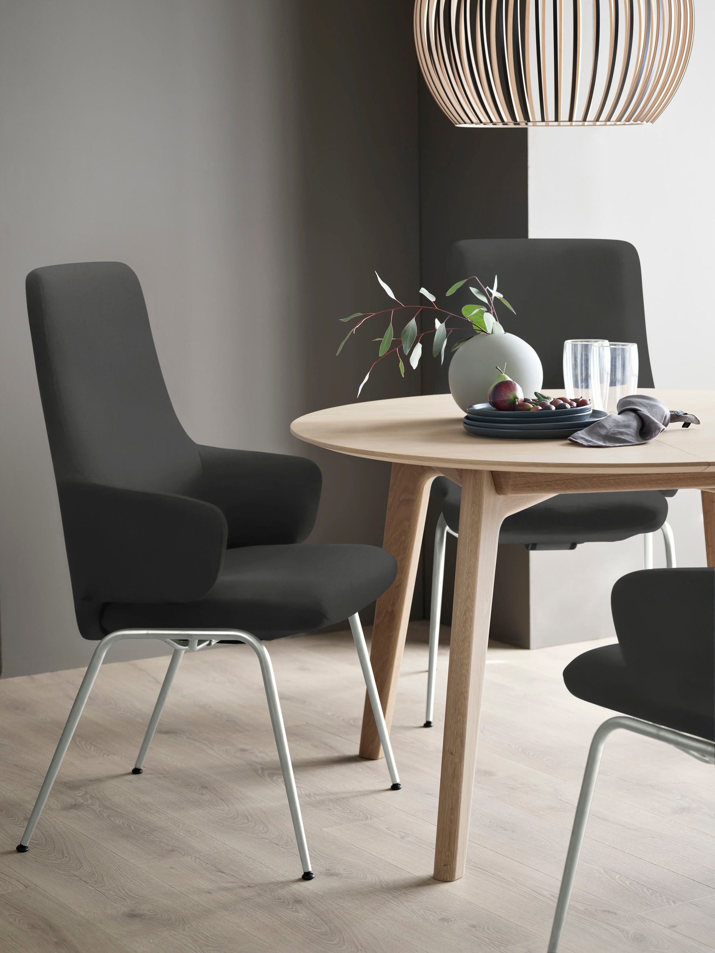 Stressless Polsterstuhl "Laurel" () High Back mit Armlehne, Größe L, mit Beinen aus Stahl in Chrom