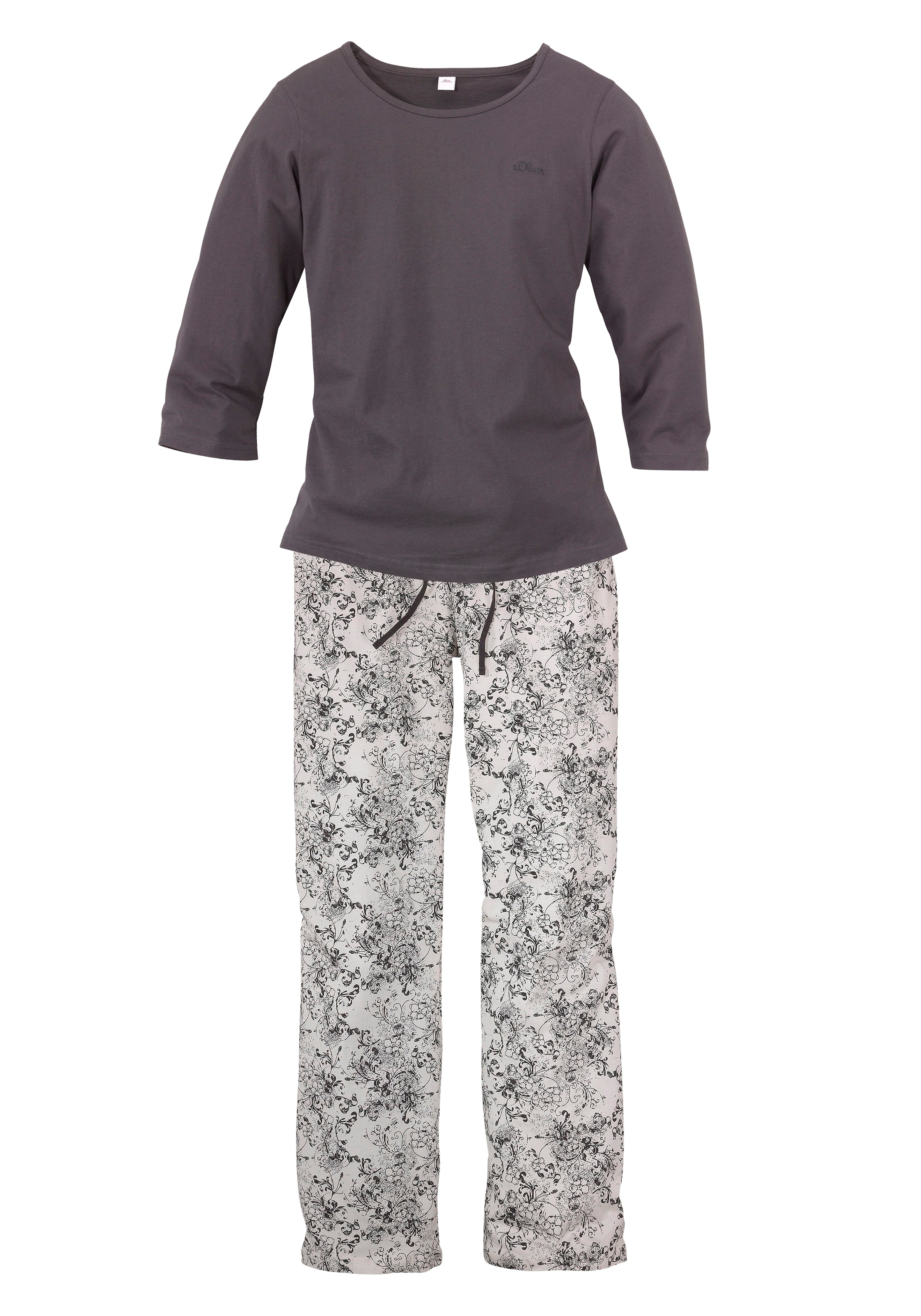 Pyjama | BAUR s.Oliver kaufen Rundhals-Ausschnitt mit online Bodywear