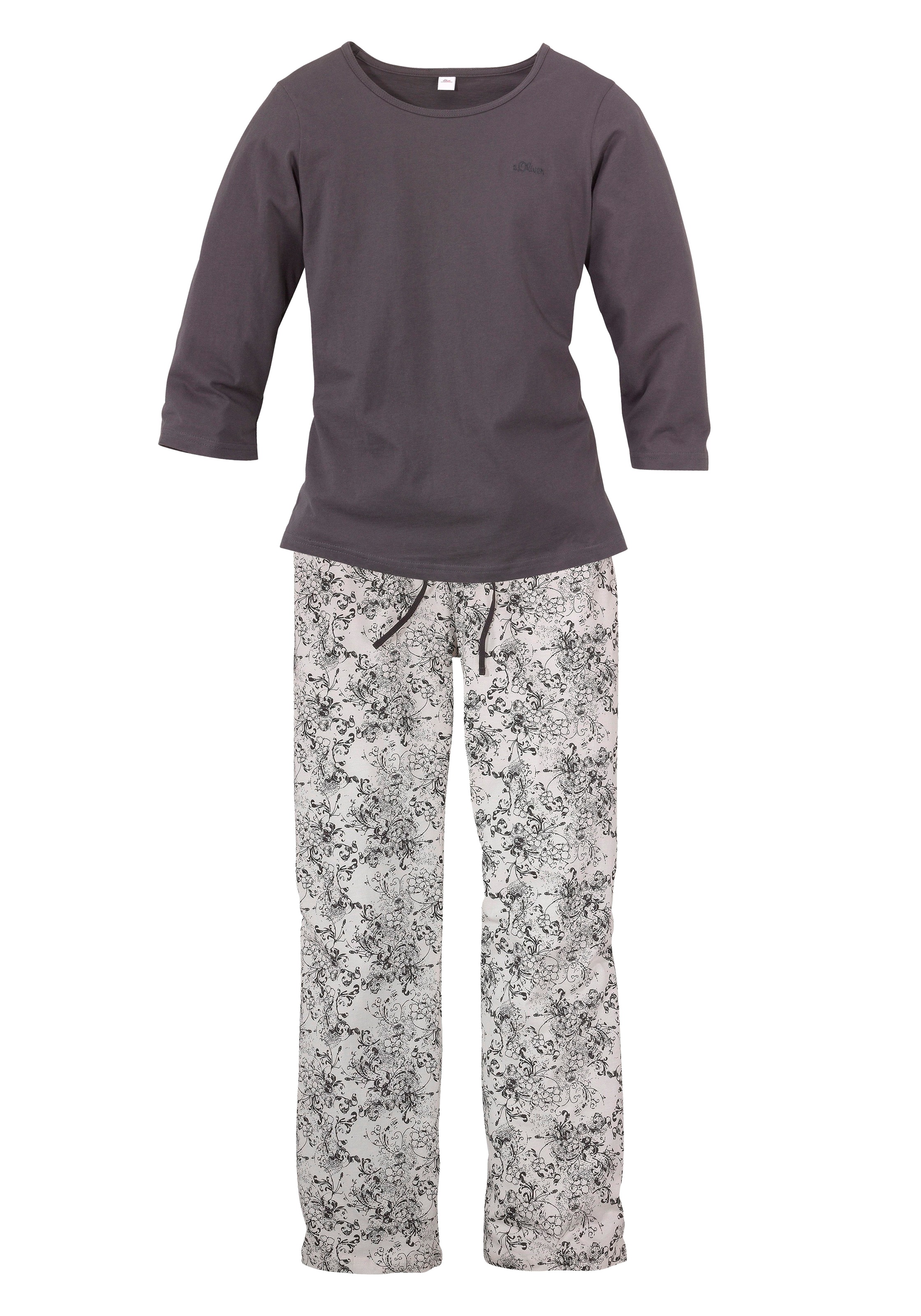 s.Oliver Pyjama, 2 Stk. mit feinem Blumenmuster günstig online kaufen