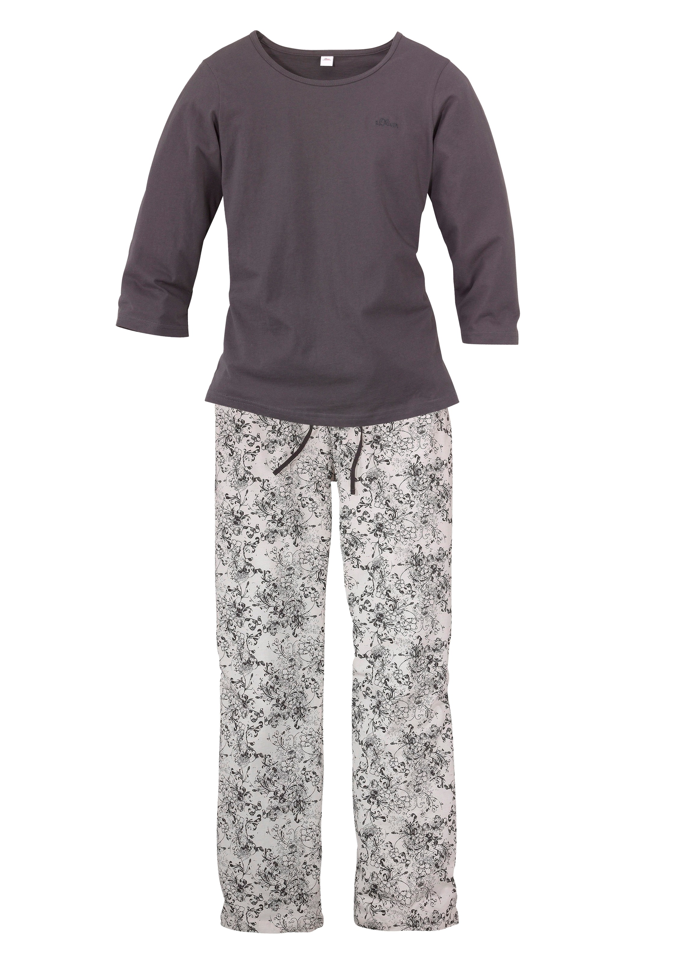 s.Oliver Pyjama, (2 tlg.), mit feinem Blumenmuster günstig online kaufen