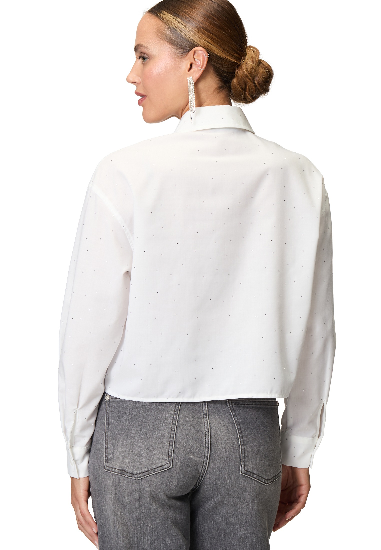 Zero Klassische Bluse »zero Bluse mit Strasssteinen«