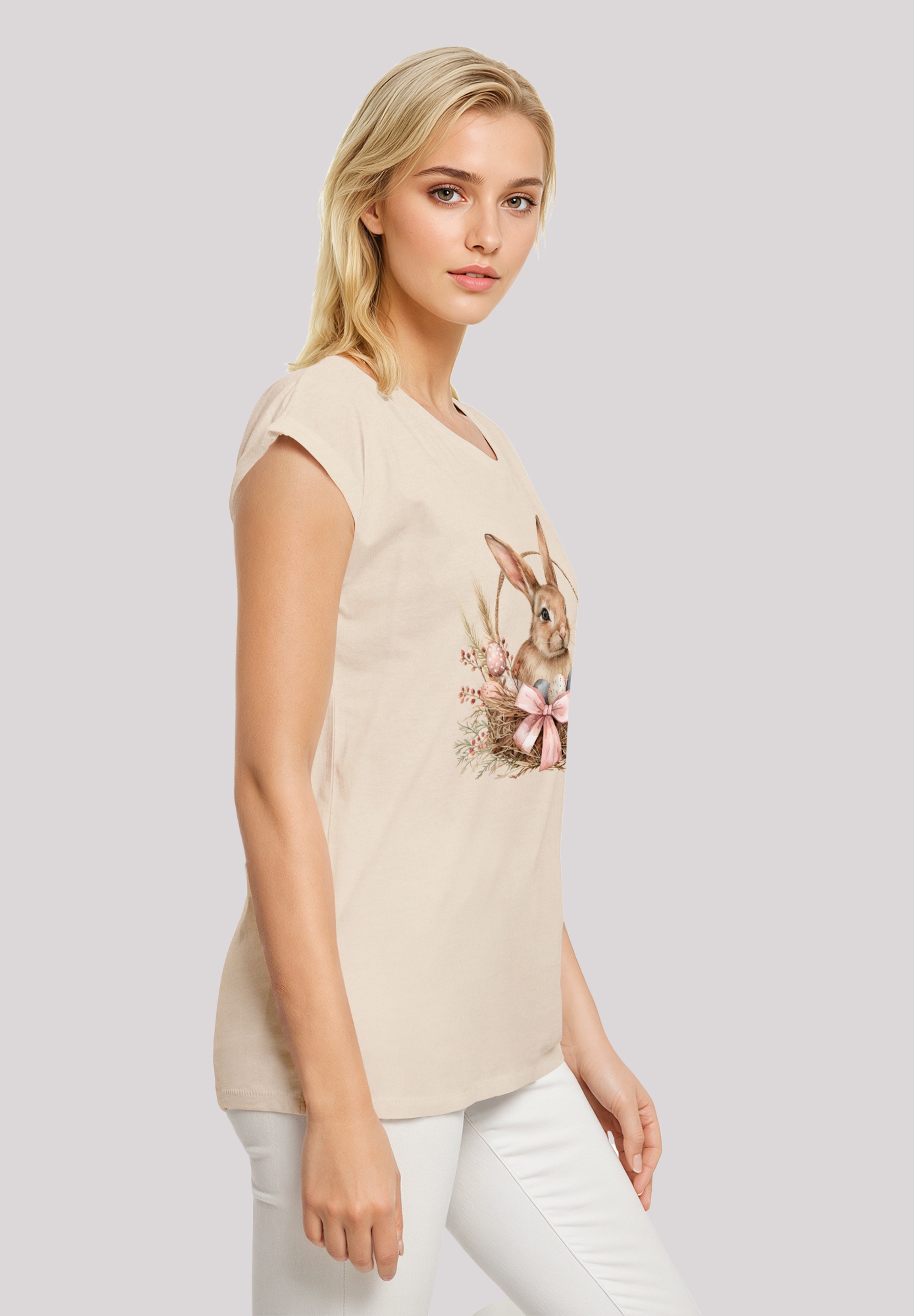 F4NT4STIC T-Shirt »Osterhasen Korb Dekor«, Premium Qualität