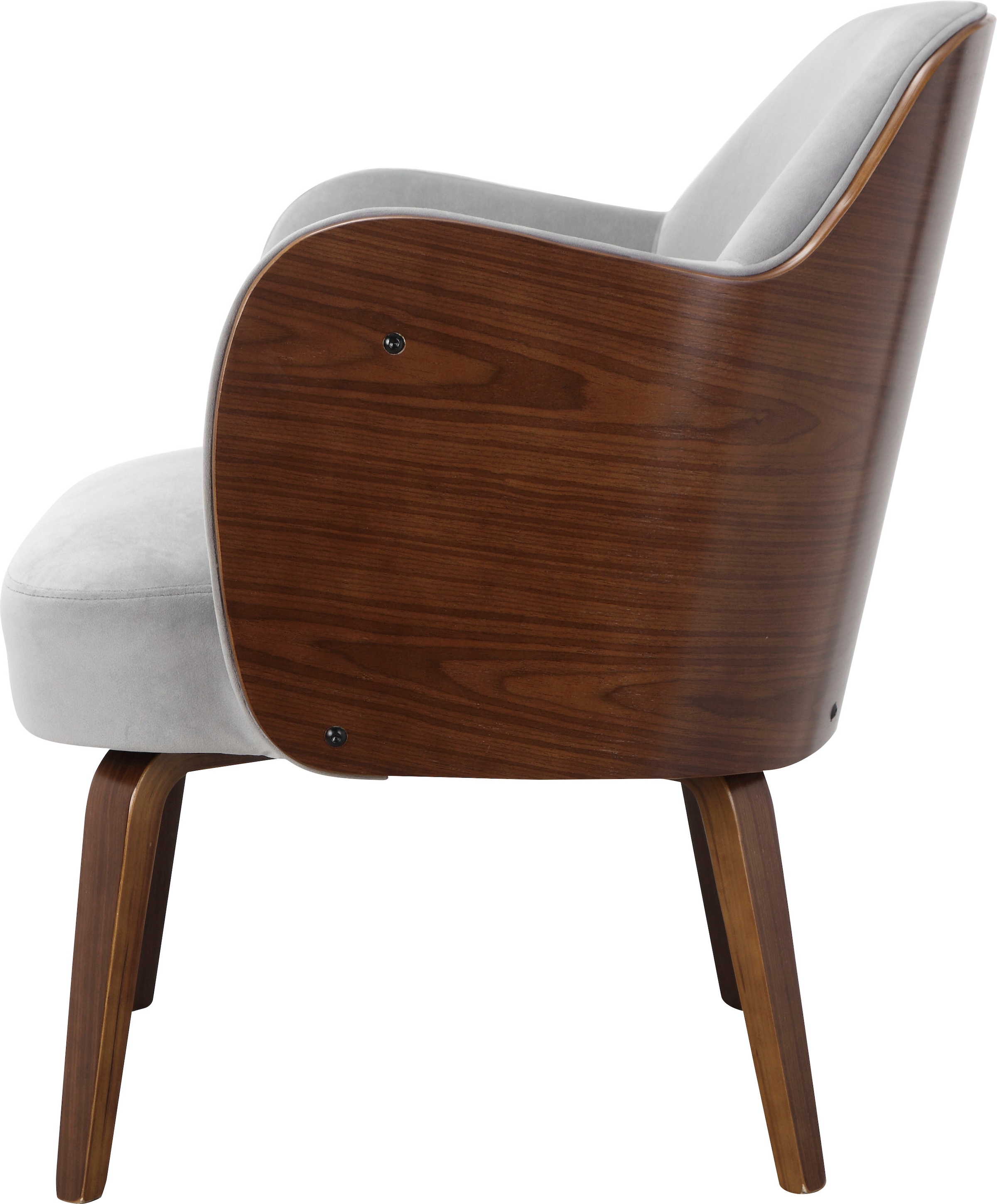 OTTO products Loungesessel »Eleena«, (1 St.), Stoff aus recyceltem Polyester, Beine aus Pappelholz, Sitzhöhe 47 cm