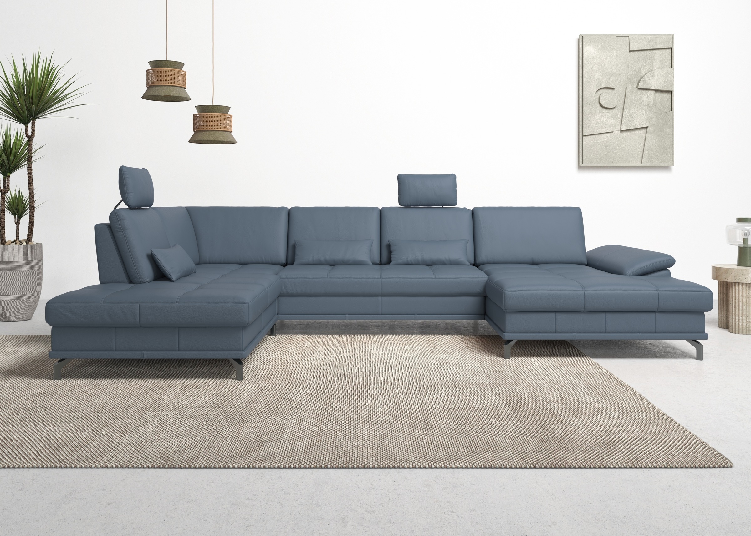 PLACES OF STYLE Wohnlandschaft "Costello U-Form, B: 363 cm mit Sitztiefen-, günstig online kaufen