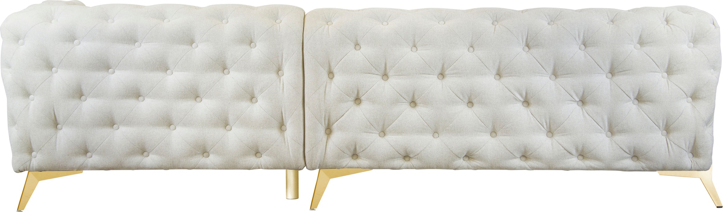 Leonique Chesterfield-Sofa »Amaury L-Form«, Chesterfield-Optik, Breite/Tiefe je 262 cm, Fußfarbe wählbar