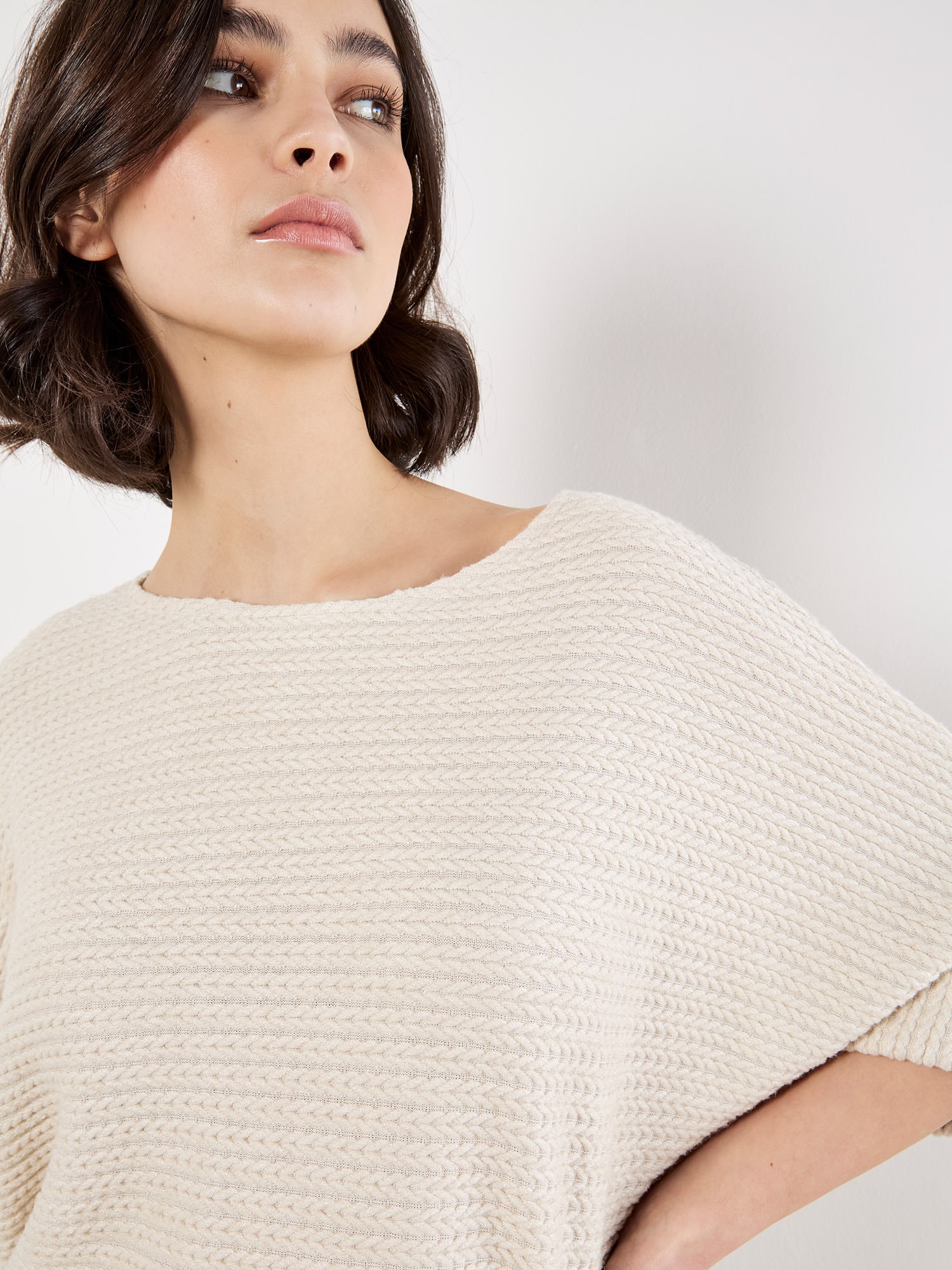Apricot Strickpullover »Oversized Top« mit Zopfmuster