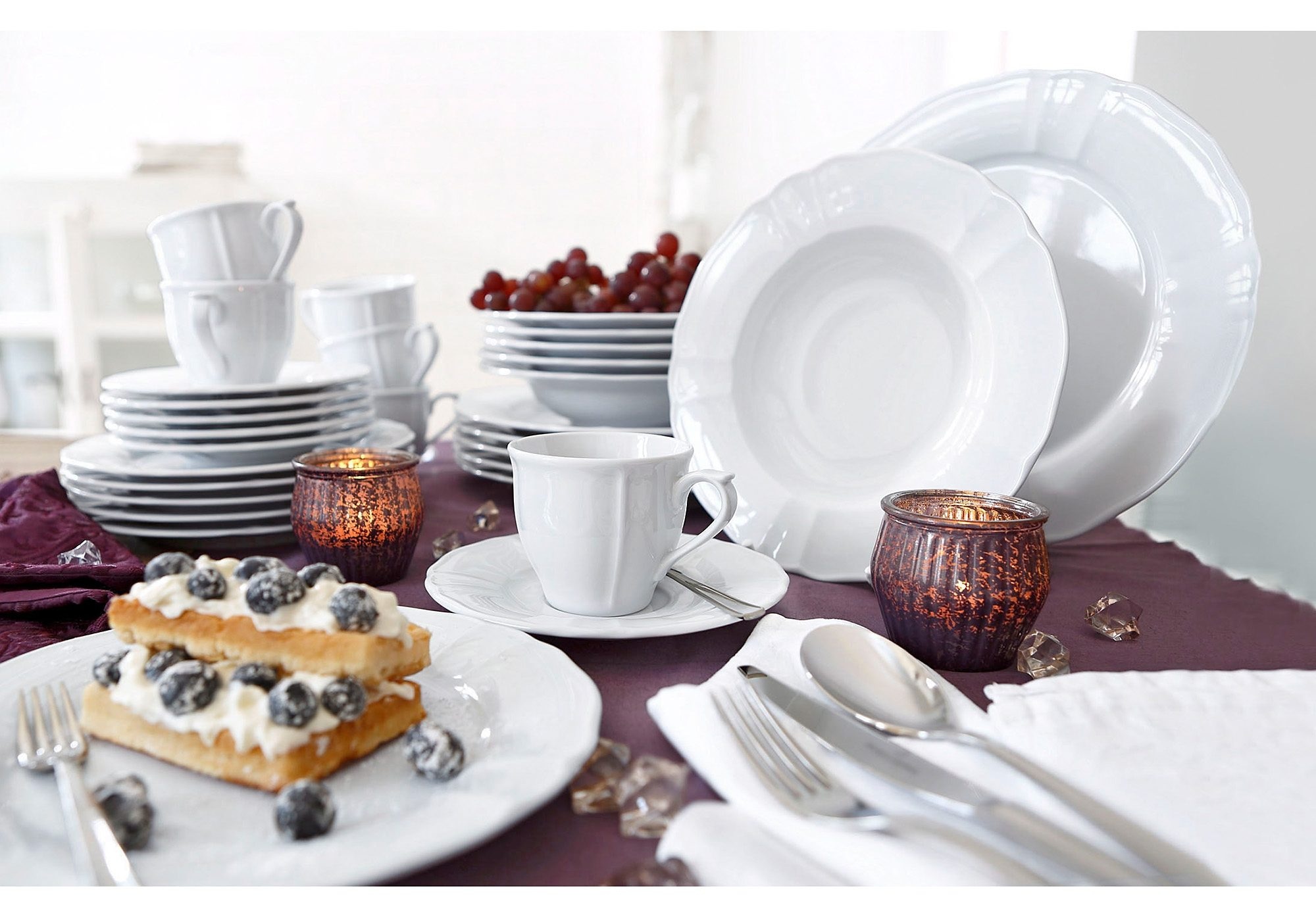 CreaTable Kombiservice »Flora«, (Set, 30 tlg.), Mikrowellengeeignet