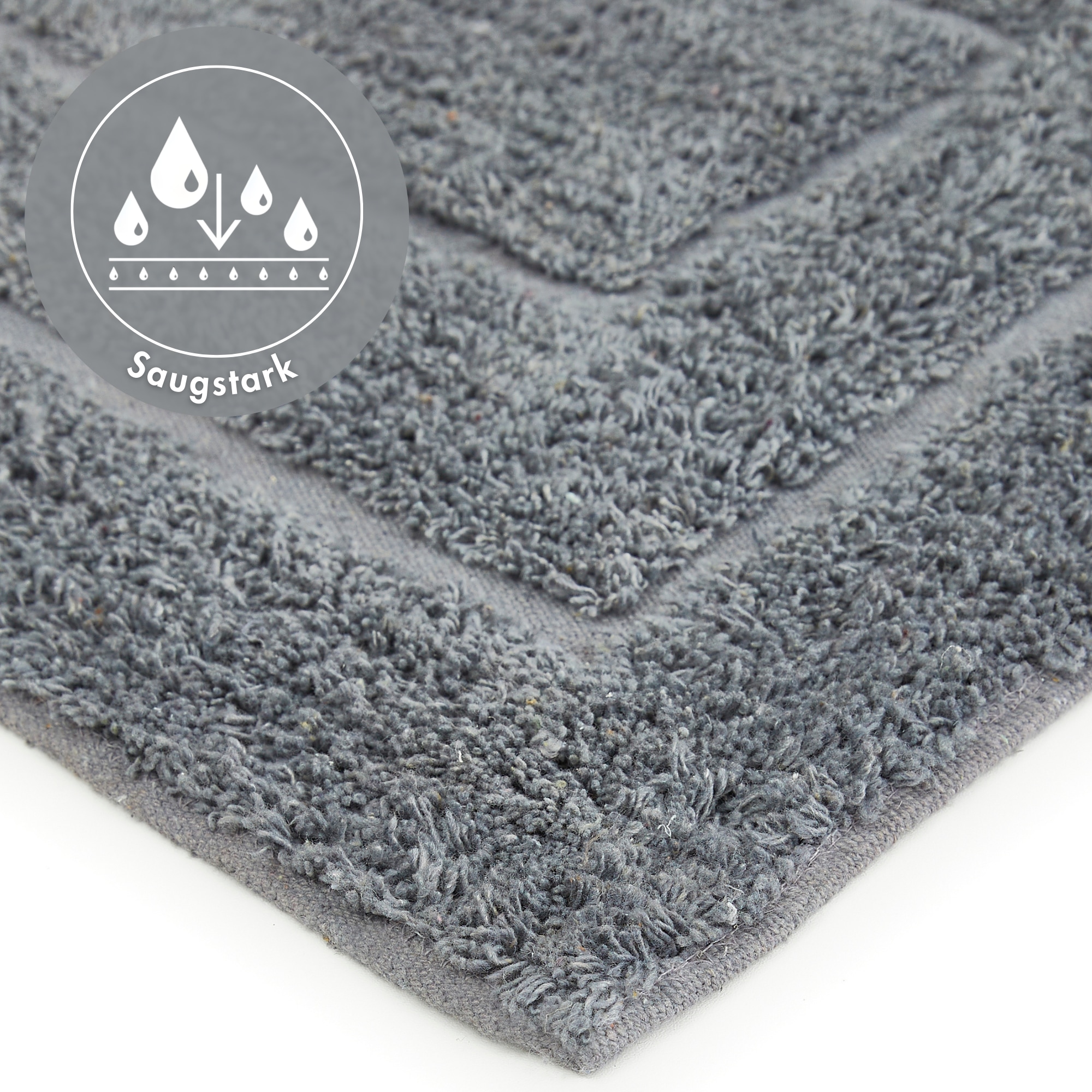 Andiamo Badematte »Havanna, 50x80 cm«, fußbodenheizungsgeeignet-schnell trocknend, Badteppich, Uni Farben, Hoch-Tief Effekt, verschiedene Designs