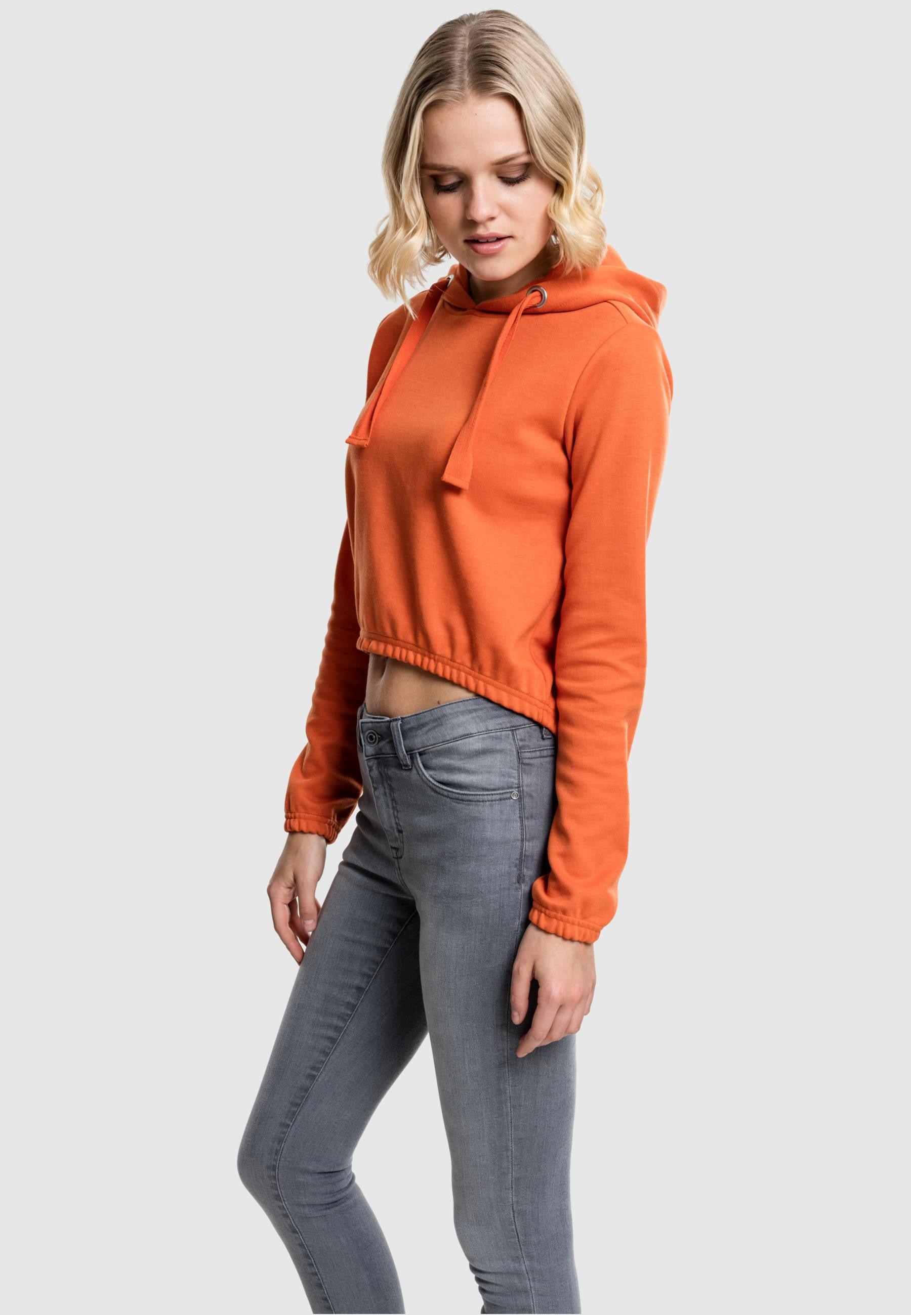 URBAN CLASSICS Rundhalspullover »Urban Classics Damen Ladies Interlock Short Hoody«, (1 tlg.)