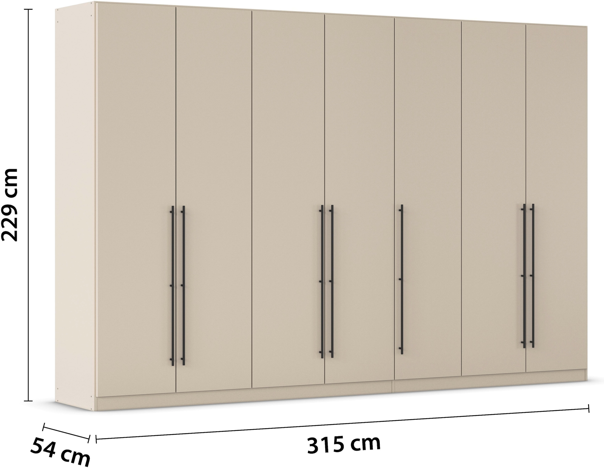 rauch Kleiderschrank, (in 3 verschiedenen Ausstattungen BASIC/CLASSIC/PREMIUM), mit hochwertigen Stangengriffen in Schwarz aus Metall MADE IN GERMANY