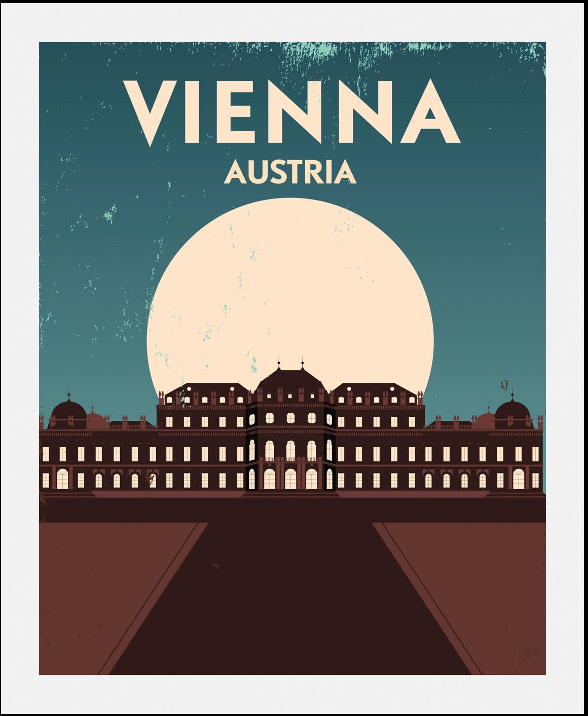 queence Bild "Vienna", Stadt-Städte-Gebäude-Schriftzug-Schriftzüge-Österrei günstig online kaufen