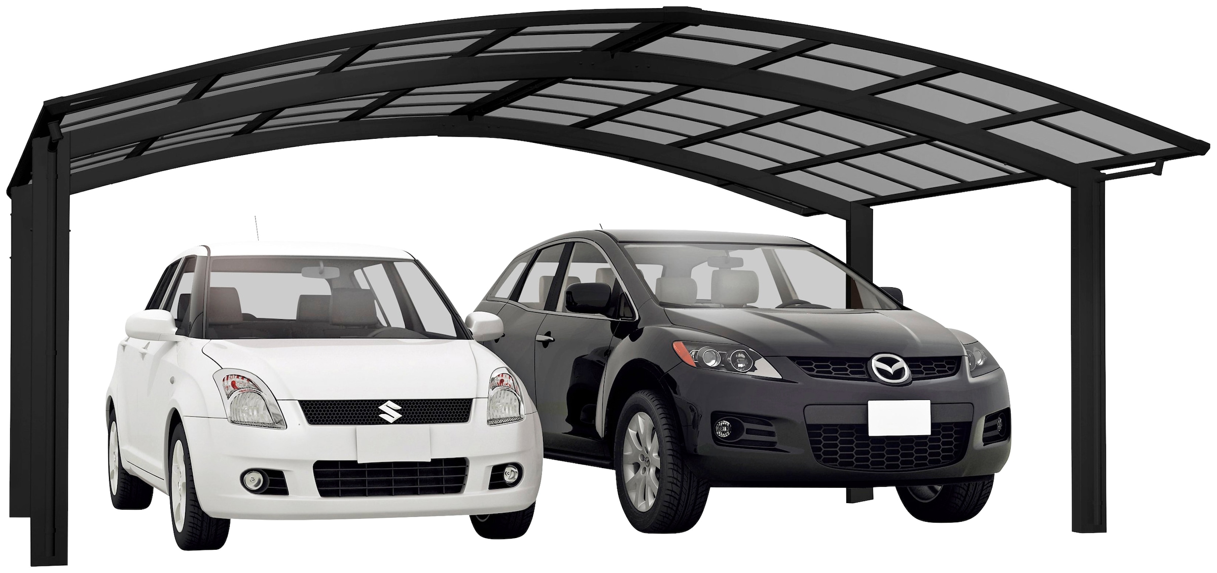 Ximax Doppelcarport "Portoforte Typ 80 M-schwarz", Aluminium, 526 cm, schwarz, Aluminium