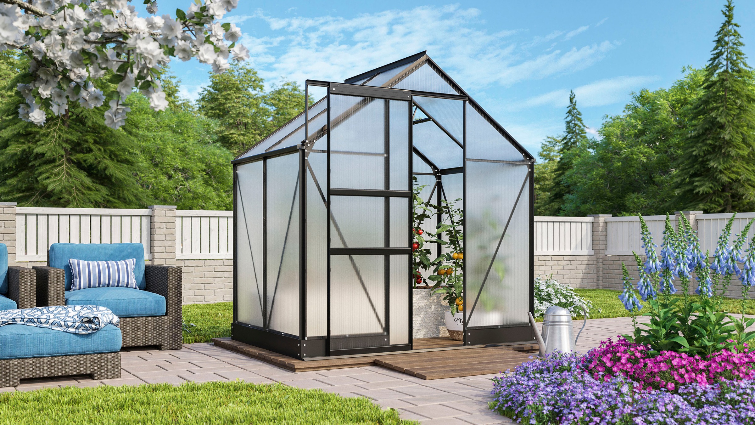 Vitavia Gewächshaus "Apollo 2500" Alu-Profile, Stahlfundamentrahmen, 6 mm H günstig online kaufen