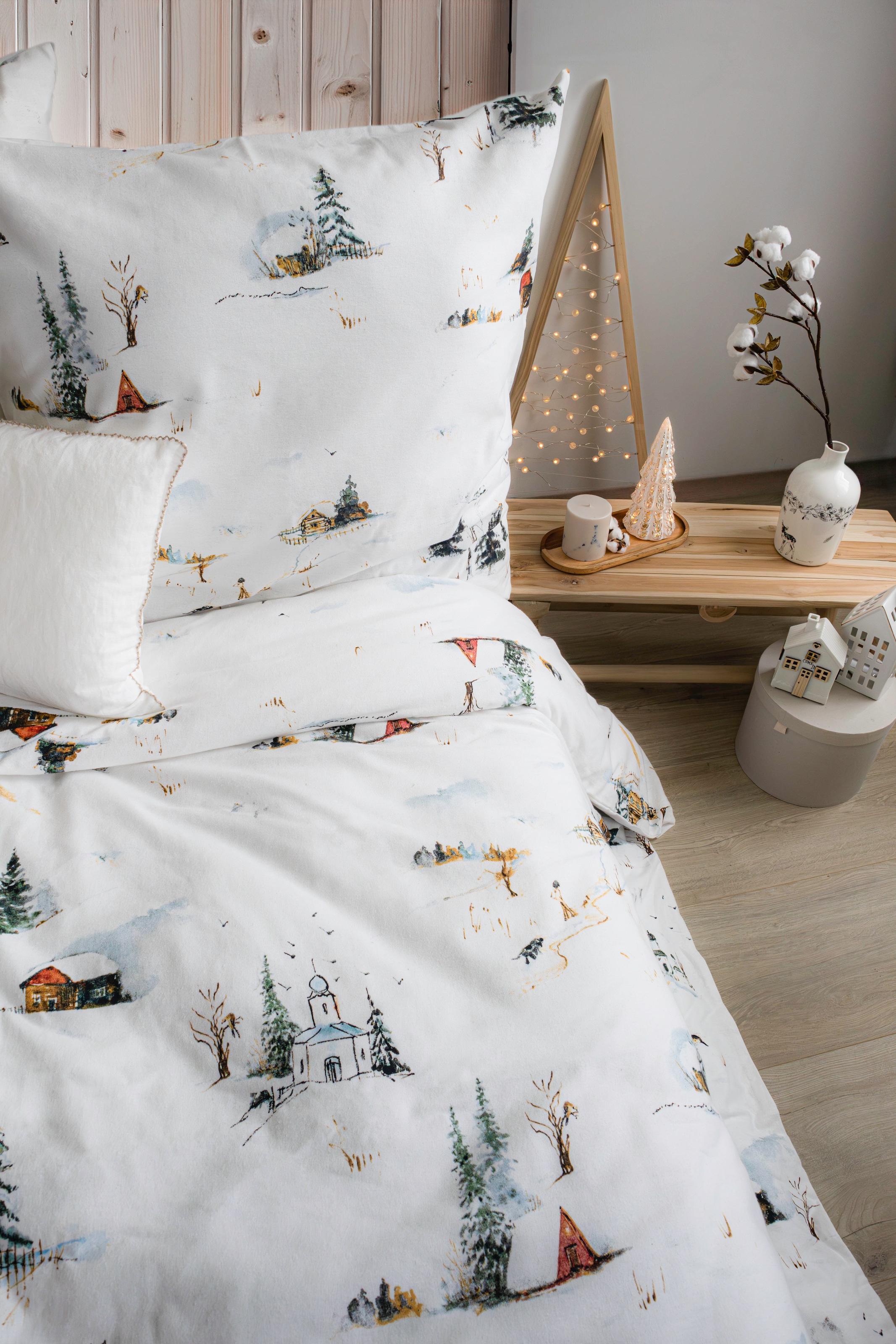 fleuresse Bettwäsche »Aspen« 2 Stk. tlg. Feinbiber mit Winterlandschaft