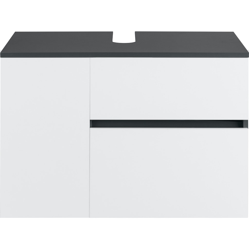 Home affaire Waschbeckenunterschrank »Wisla«, für Wandmontage, Siphonausschnitt, Push-to-open-Funktion, Breite 80 cm