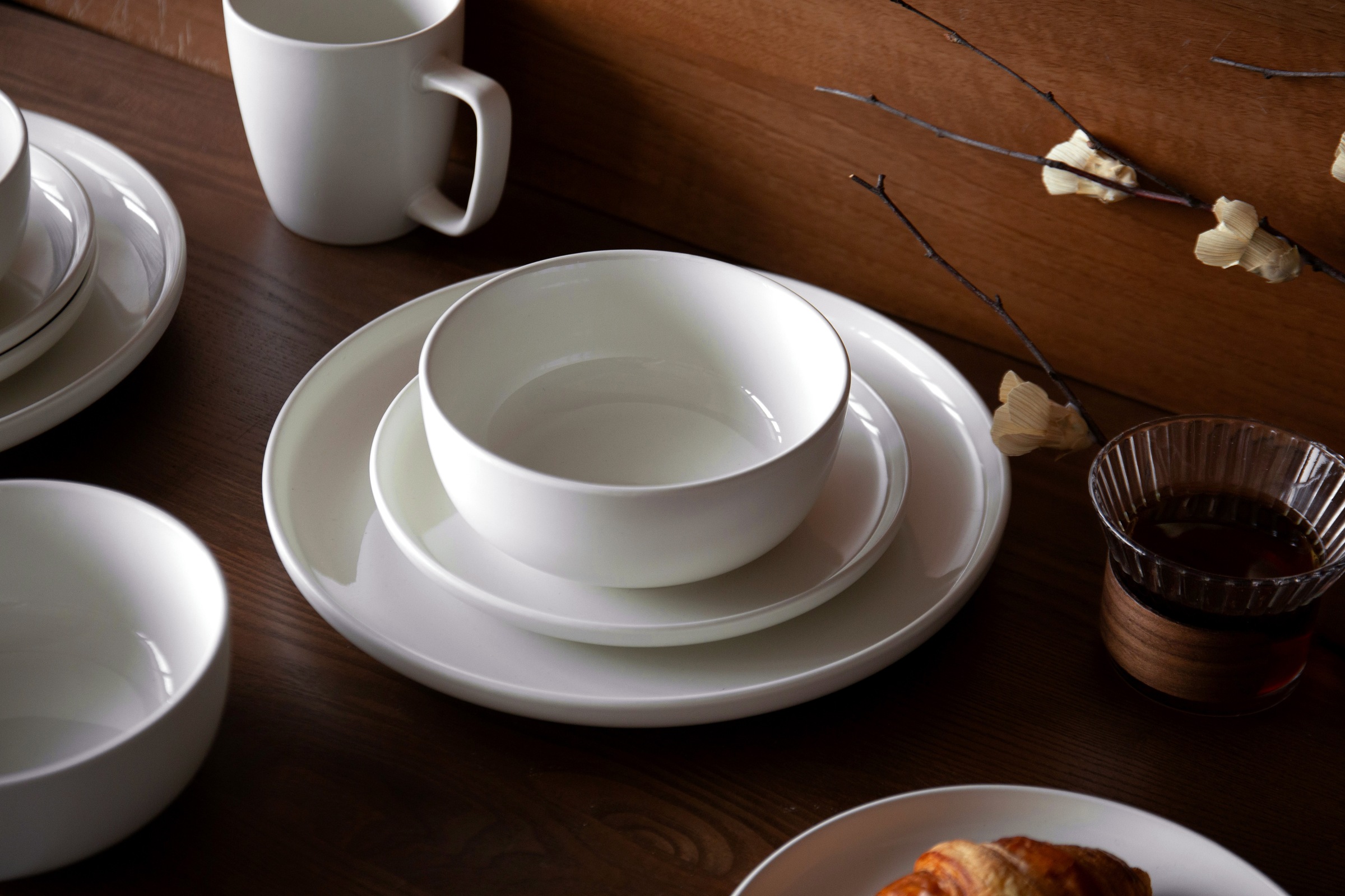 Geschirr-Set OTTO HOME "Tommik, außen matt, innen glänzend", weiß, 16 Stk., Steinzeug, Geschirr-Sets, Geschirr-Set, spülmaschinenfest und mikrowellengeeignet 2