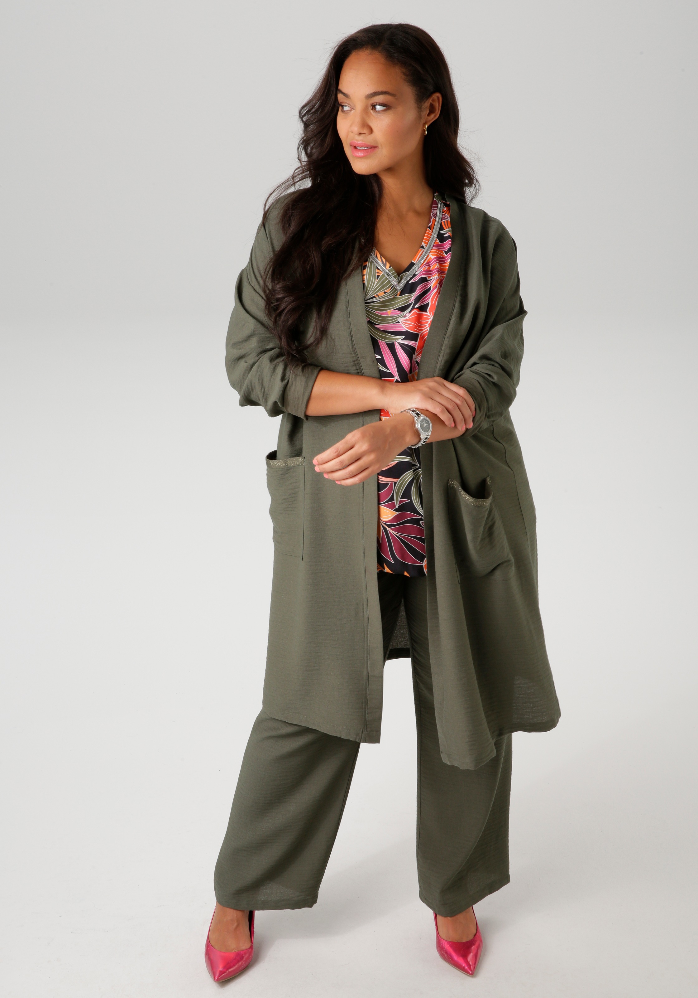 Aniston PLUS Langjacke, aus strukturierter Ware günstig online kaufen