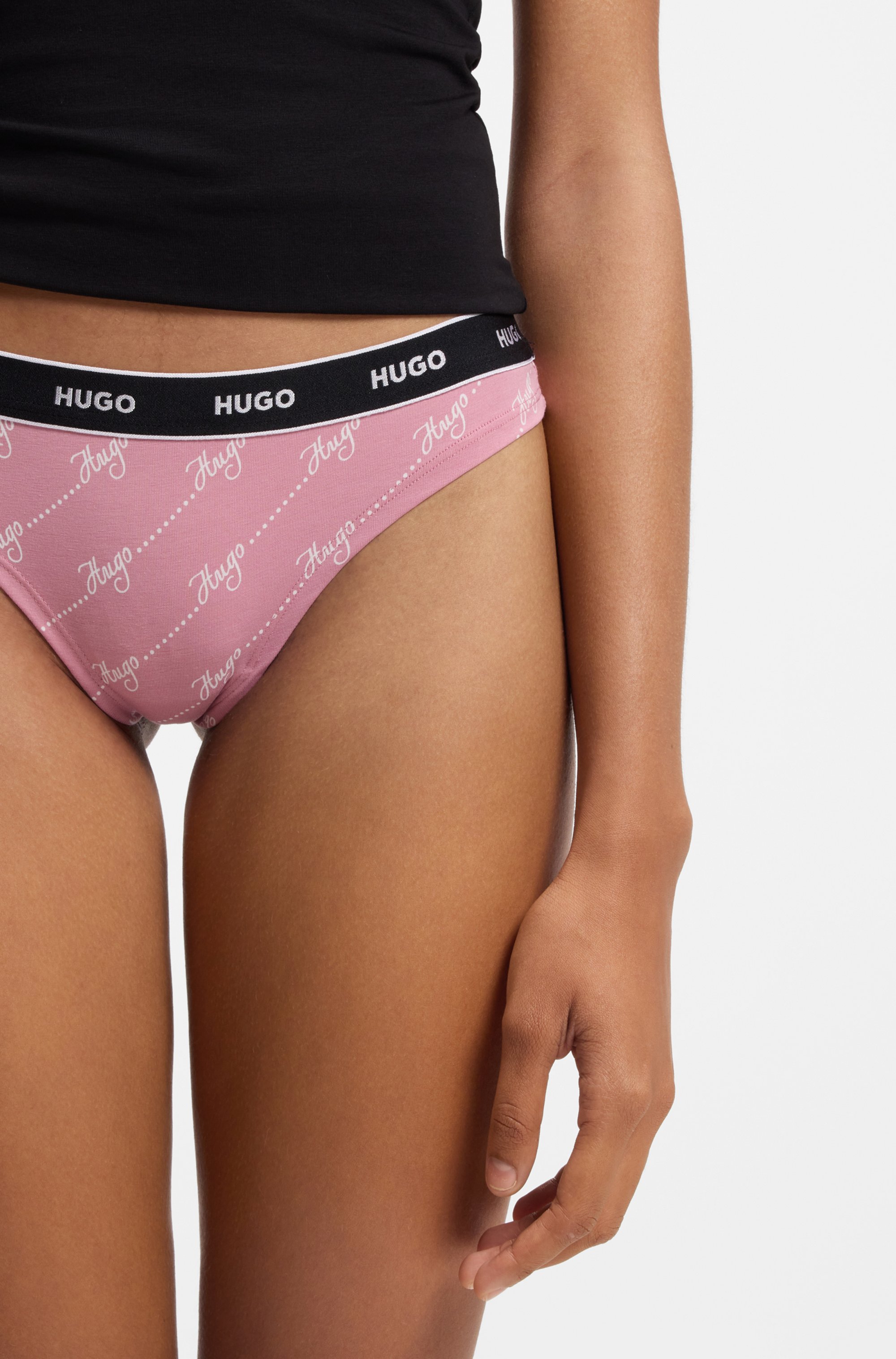 Thumbnail - HUGO Underwear String "TRIPLET THONG DESIGN" 3 Stk. tlg., wiederholendes Logo am Bund
