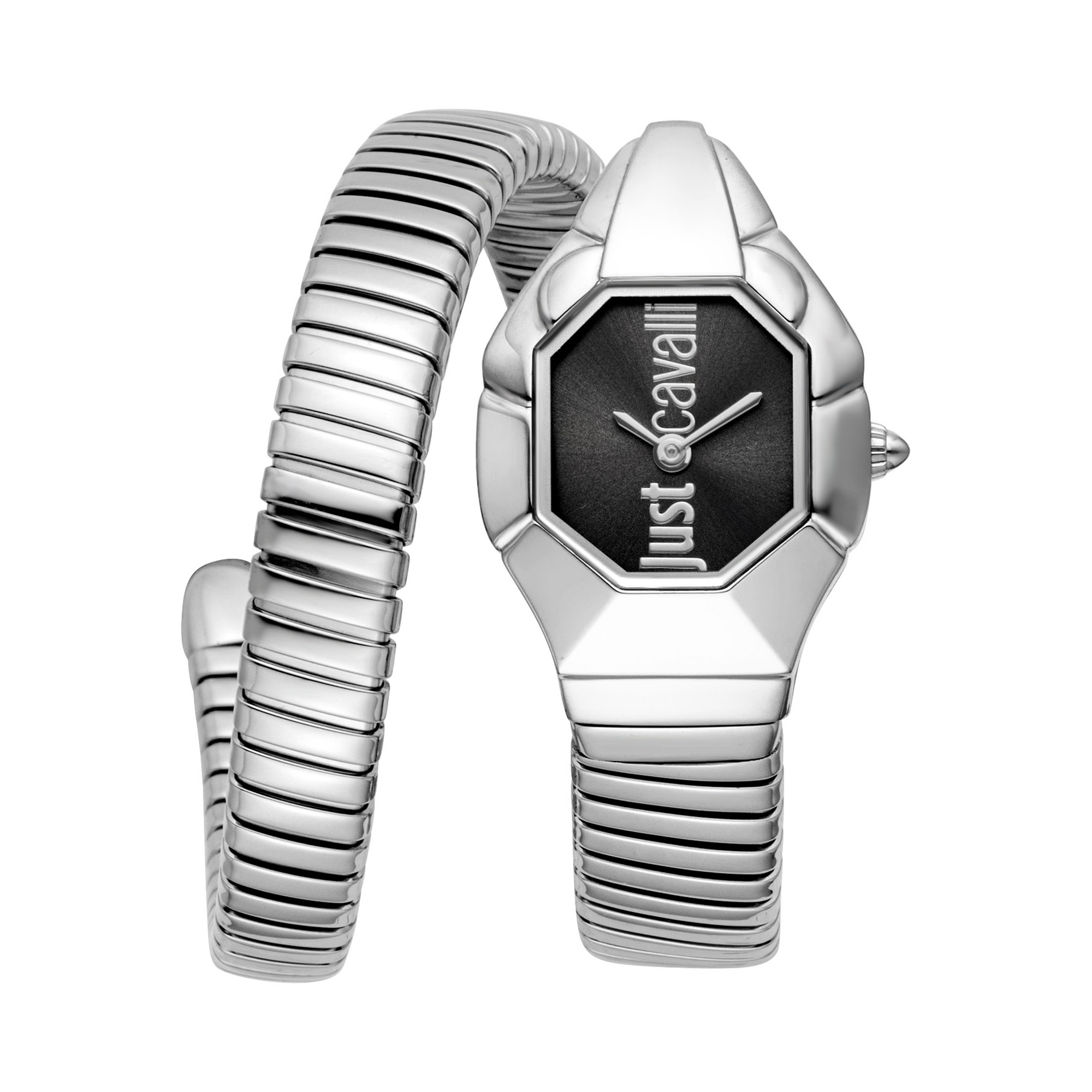 Just Cavalli Time Quarzuhr »Signature Snake« Armbanduhr, Edelstahlarmband, analog